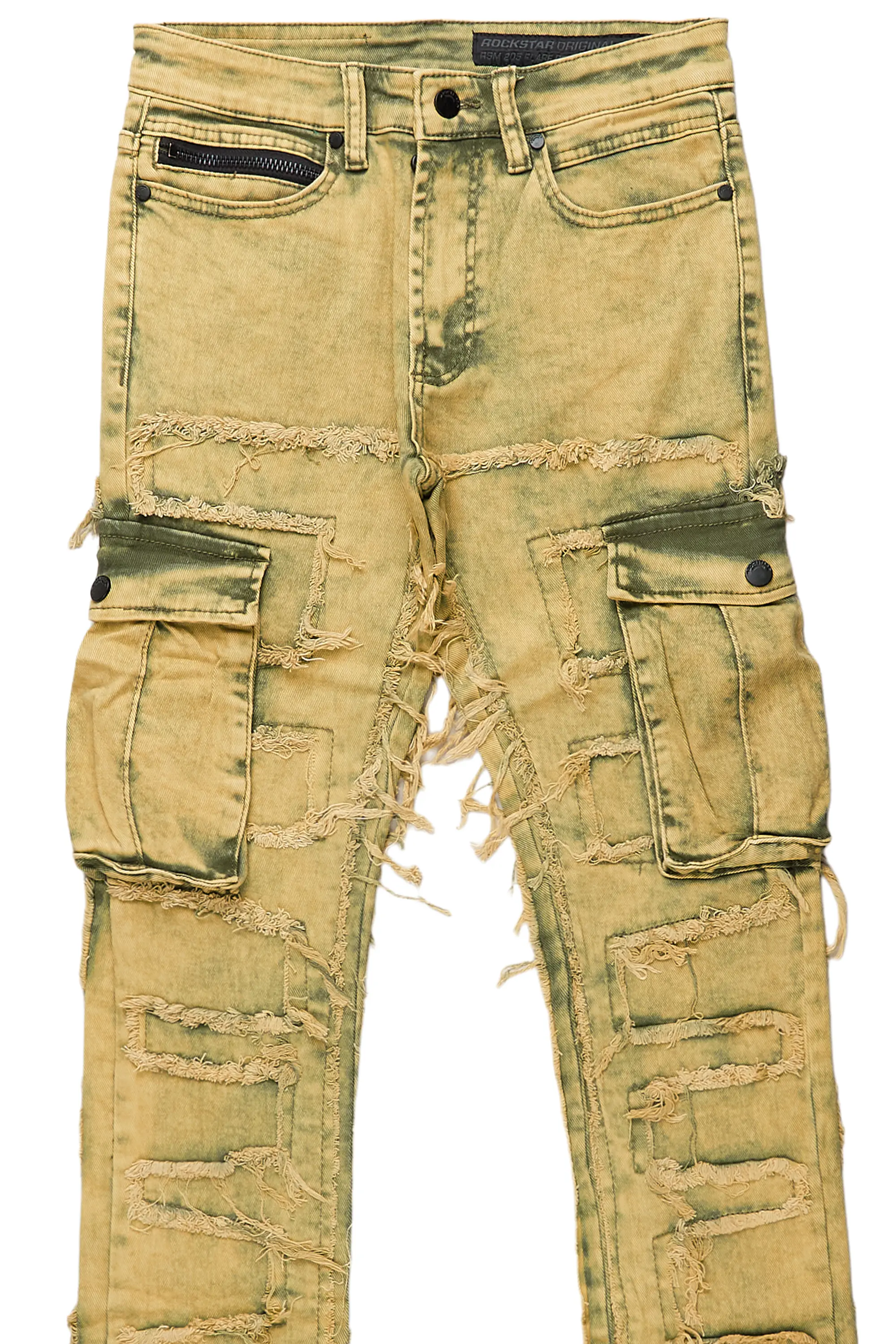 Slater Yellow Stacked Flare Jean - Image 7