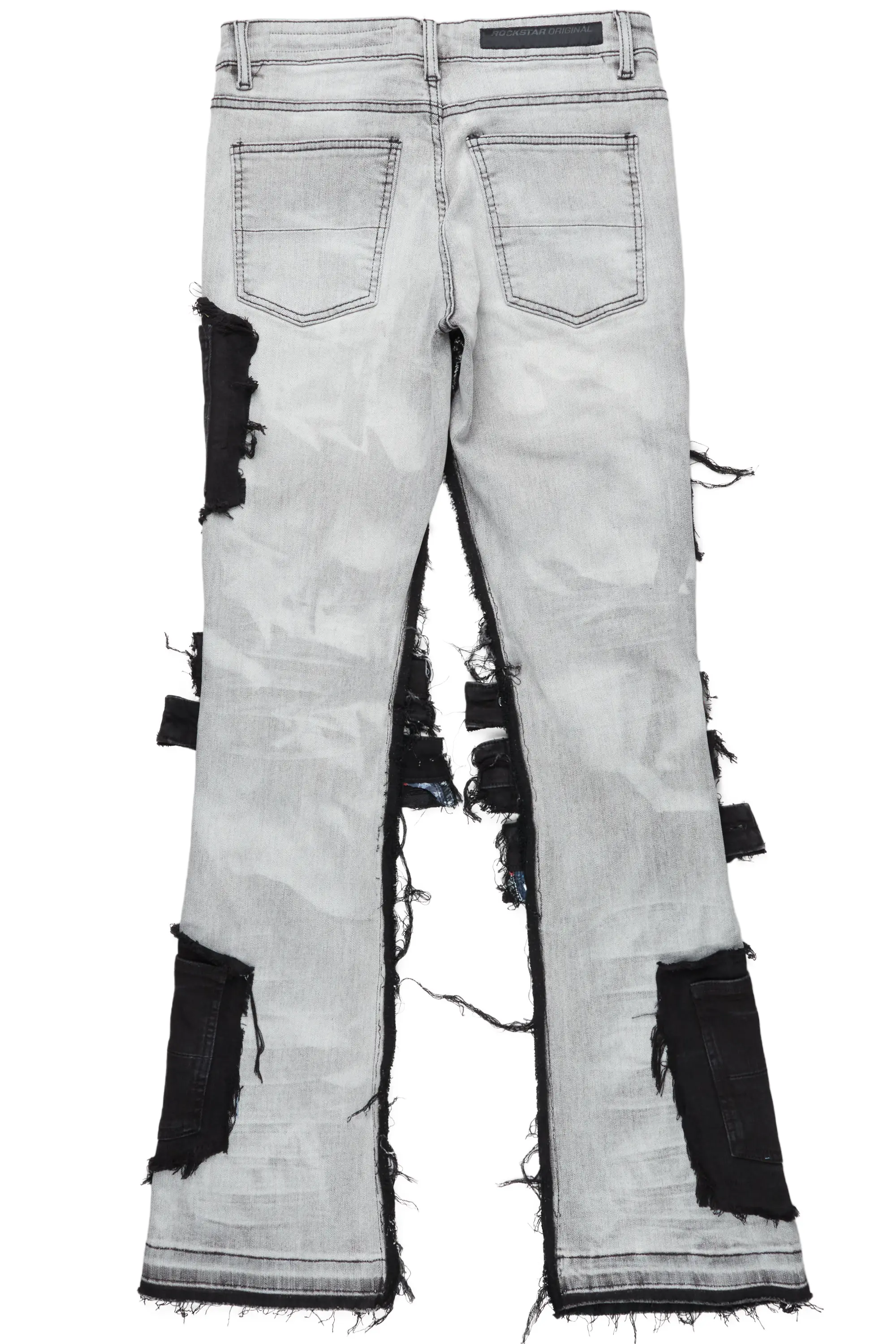 Kurt Grey/Black Patchwork Stacked Flare Jean - Image 5