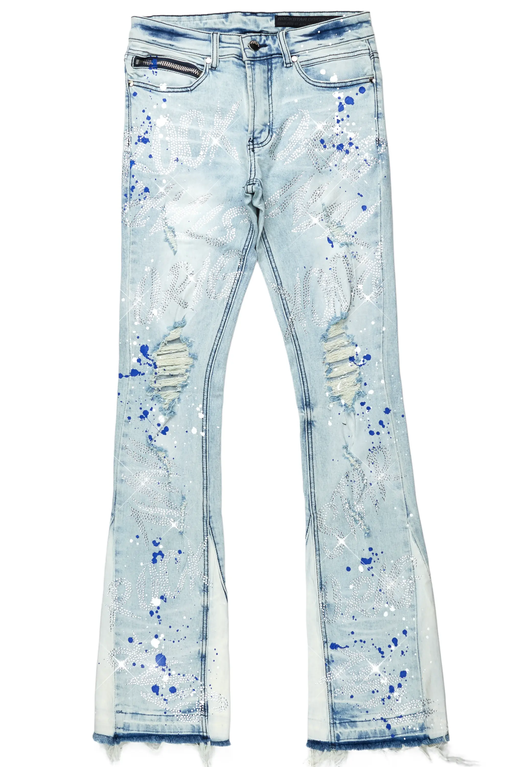 Eren Blue/Royal Blue Stacked Flare Jean - Image 2