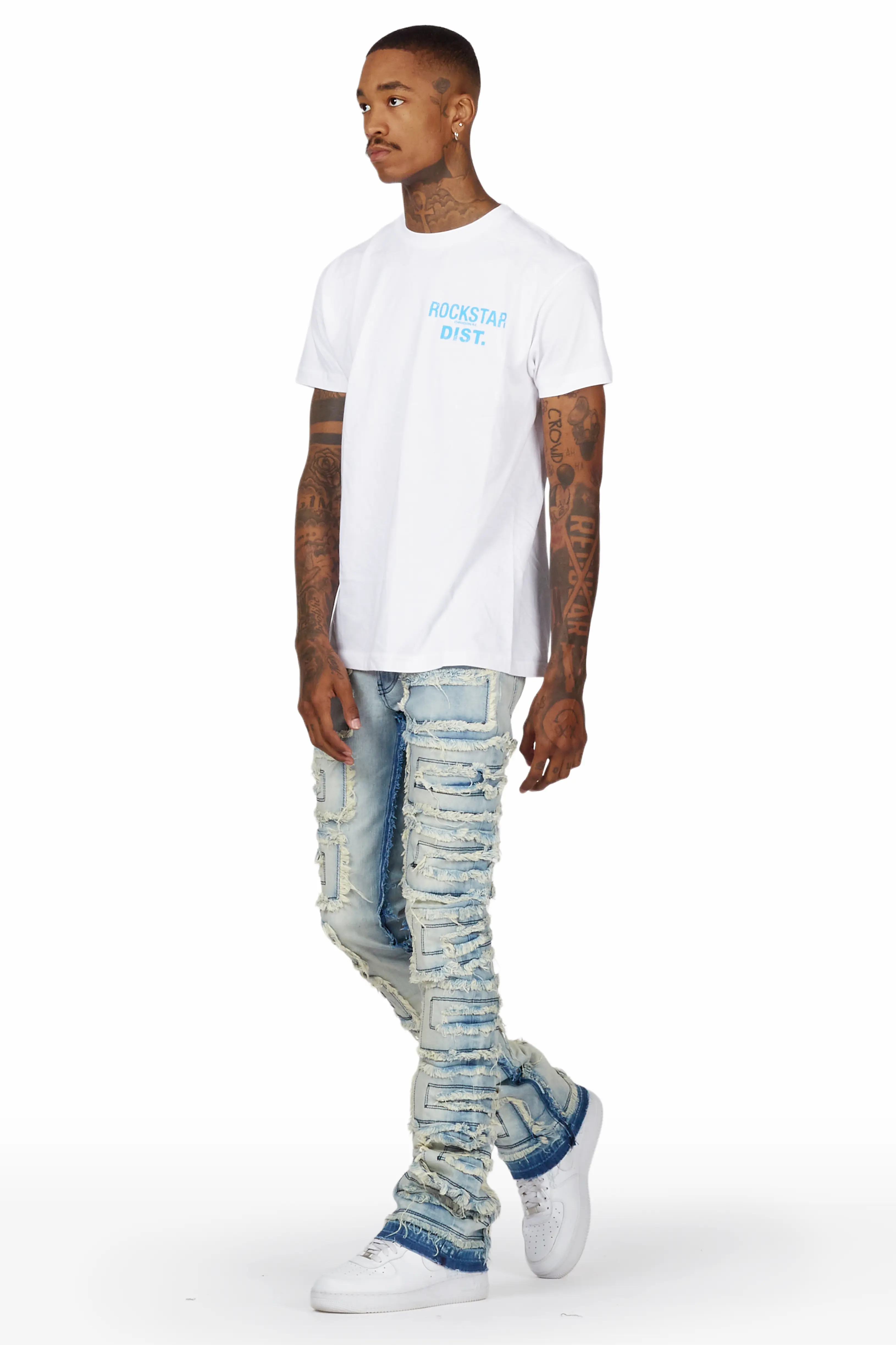 Wayland Blue Stacked Flare Jean - Image 6