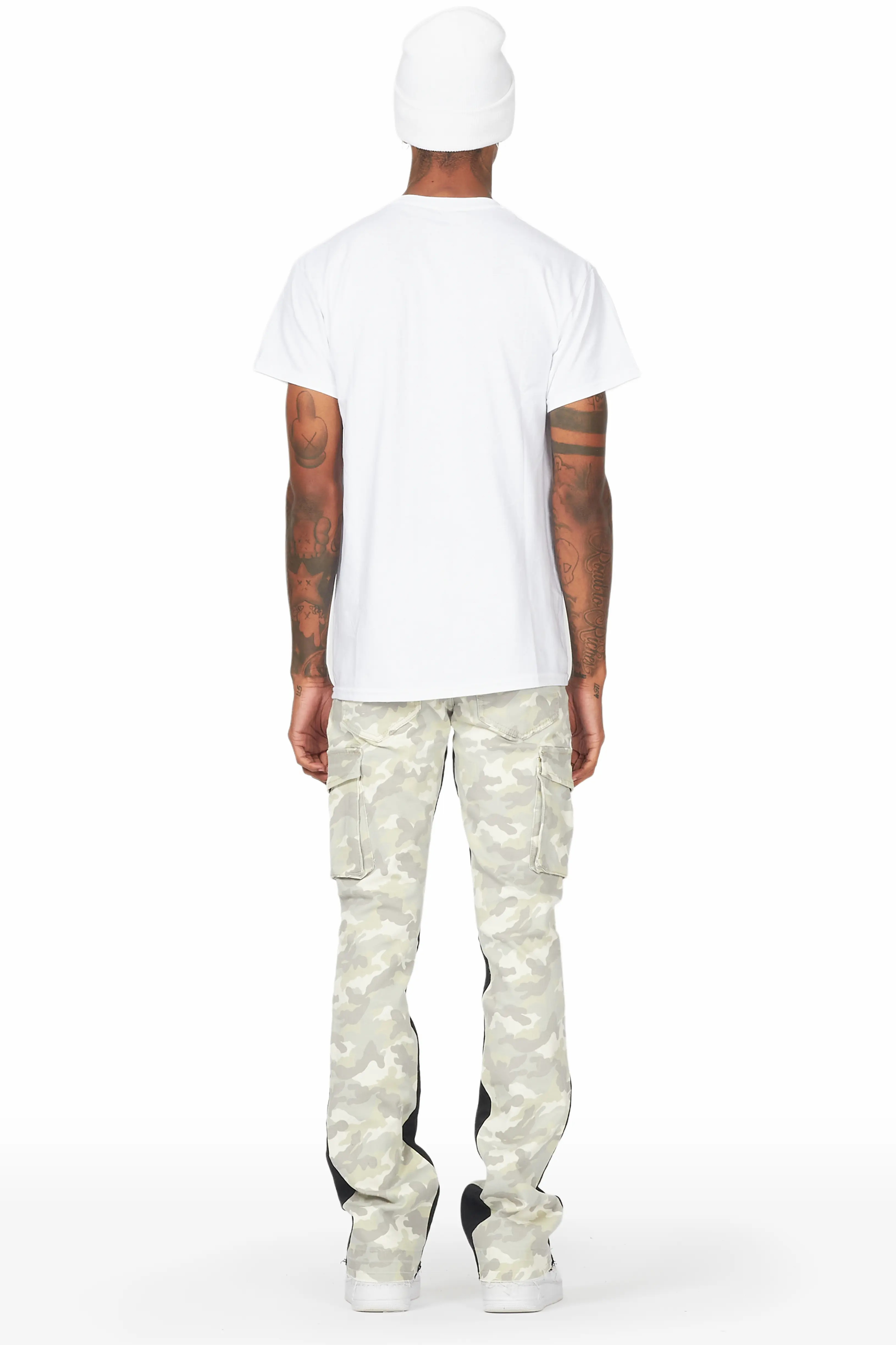 Decimus Light Camo Stacked Flare Jean - Image 5