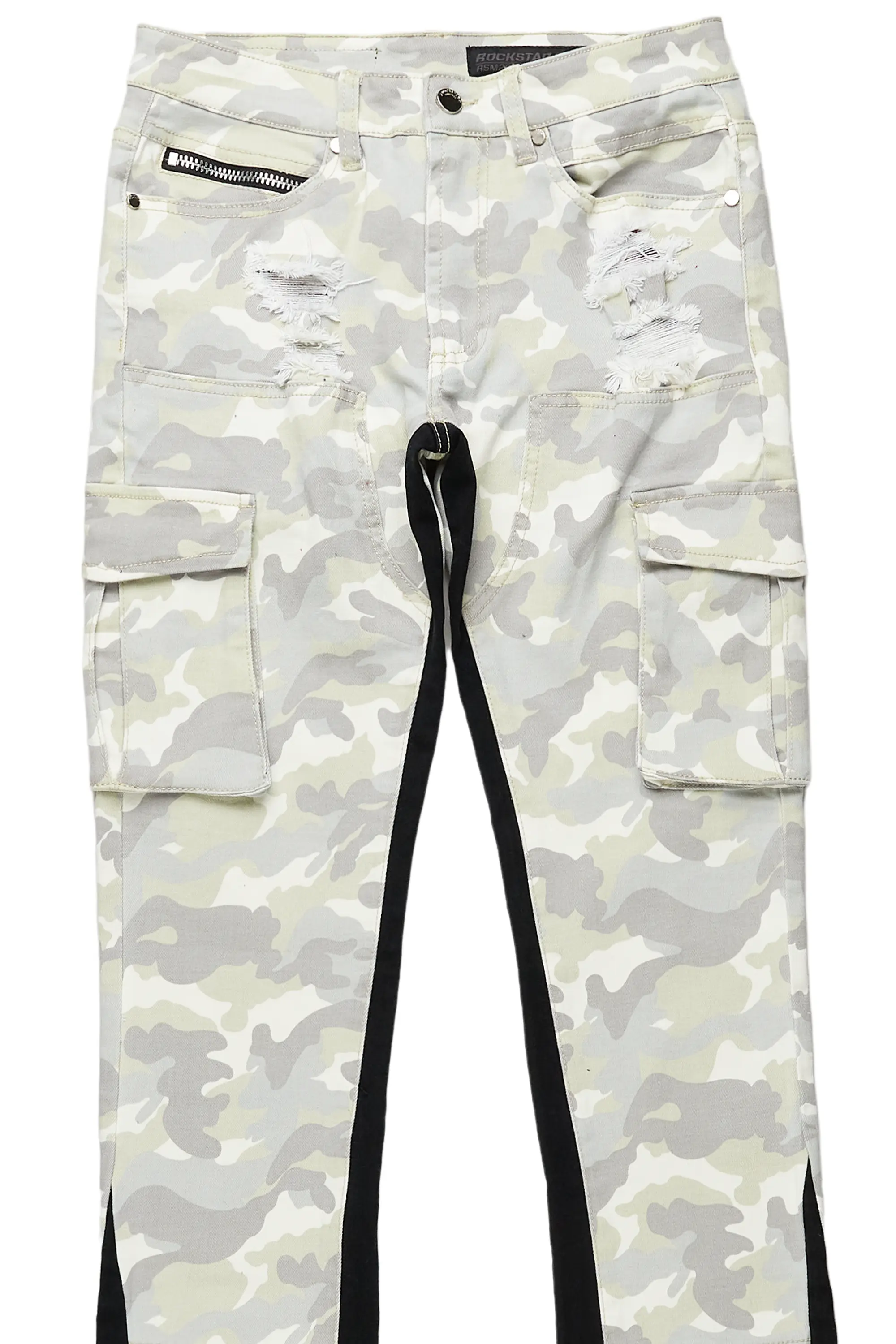 Decimus Light Camo Stacked Flare Jean - Image 7
