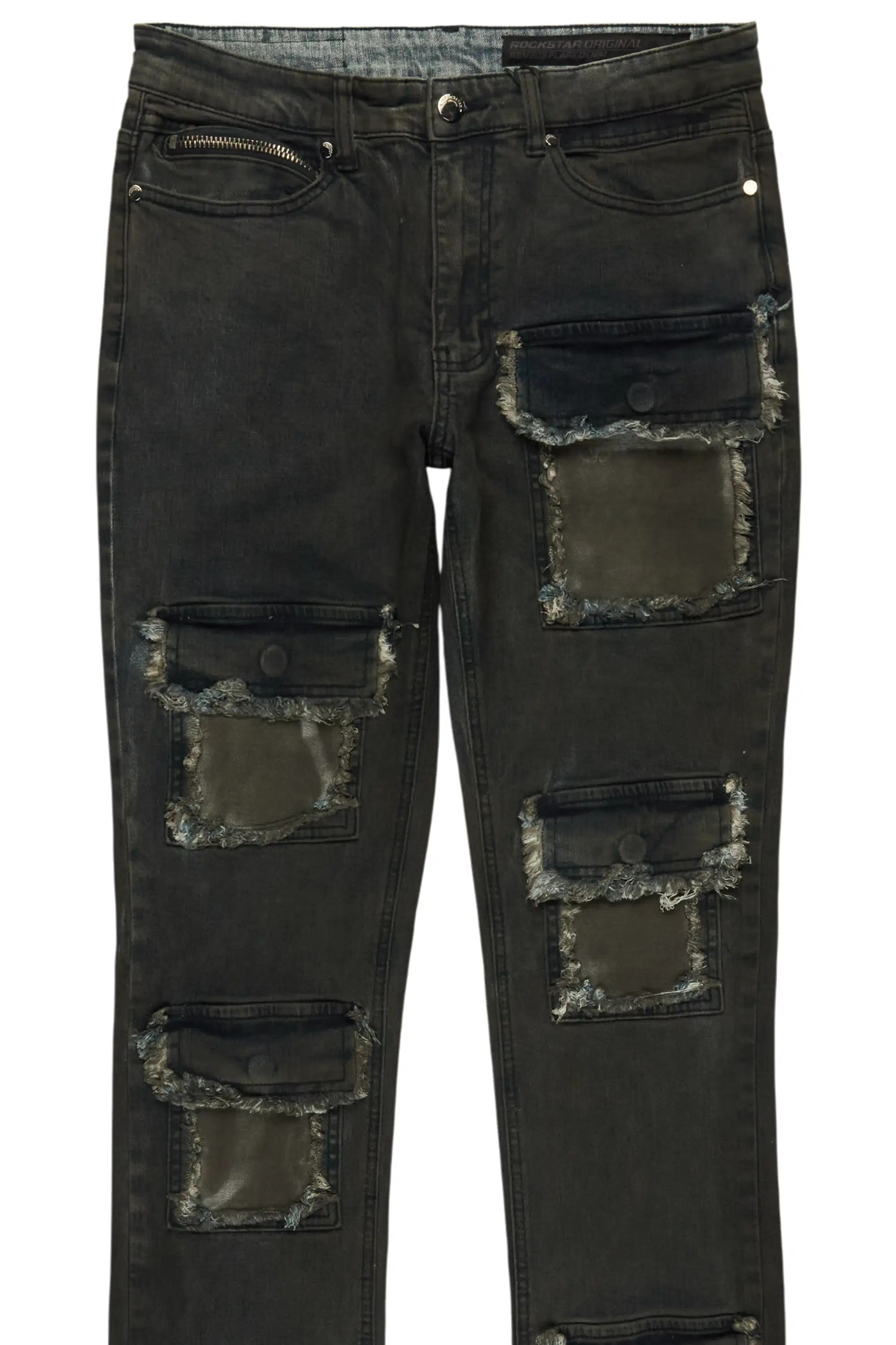 Petrus Blue Oil Wash Stacked Flare Jean - Image 9