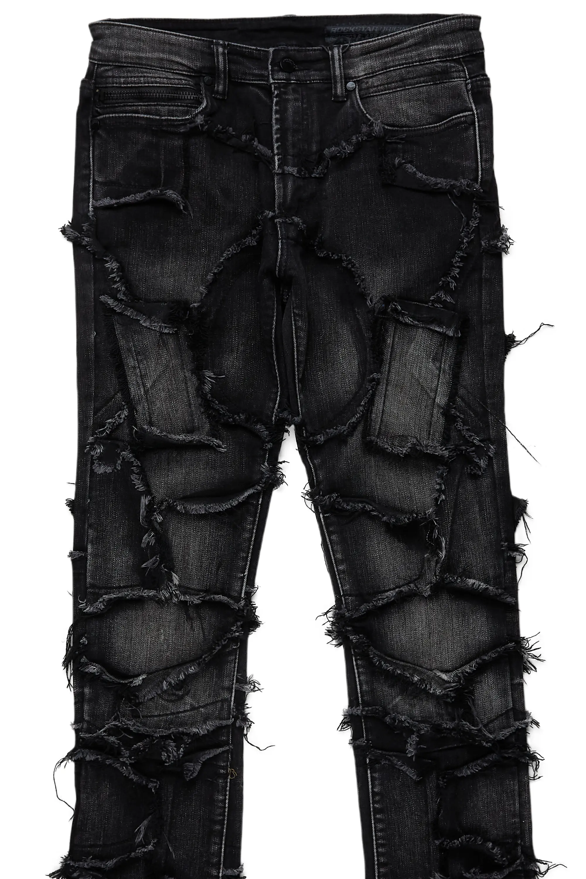 Arturo Dark Grey Stacked Flare Jean - Image 8