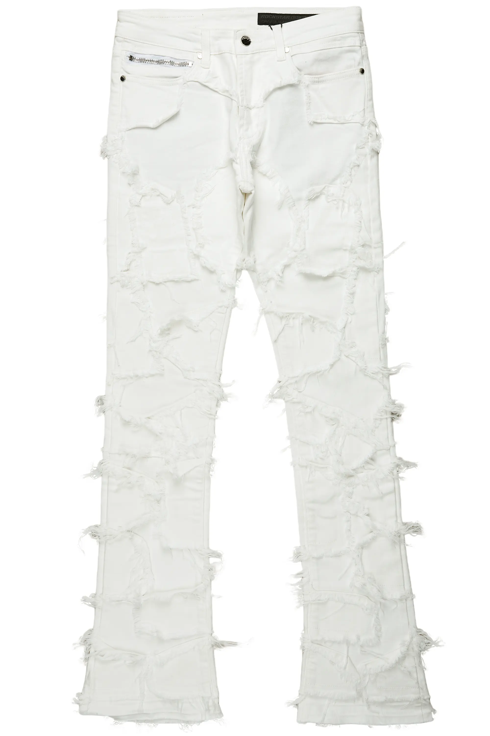 Arturo White Stacked Flare Jeans - Image 2