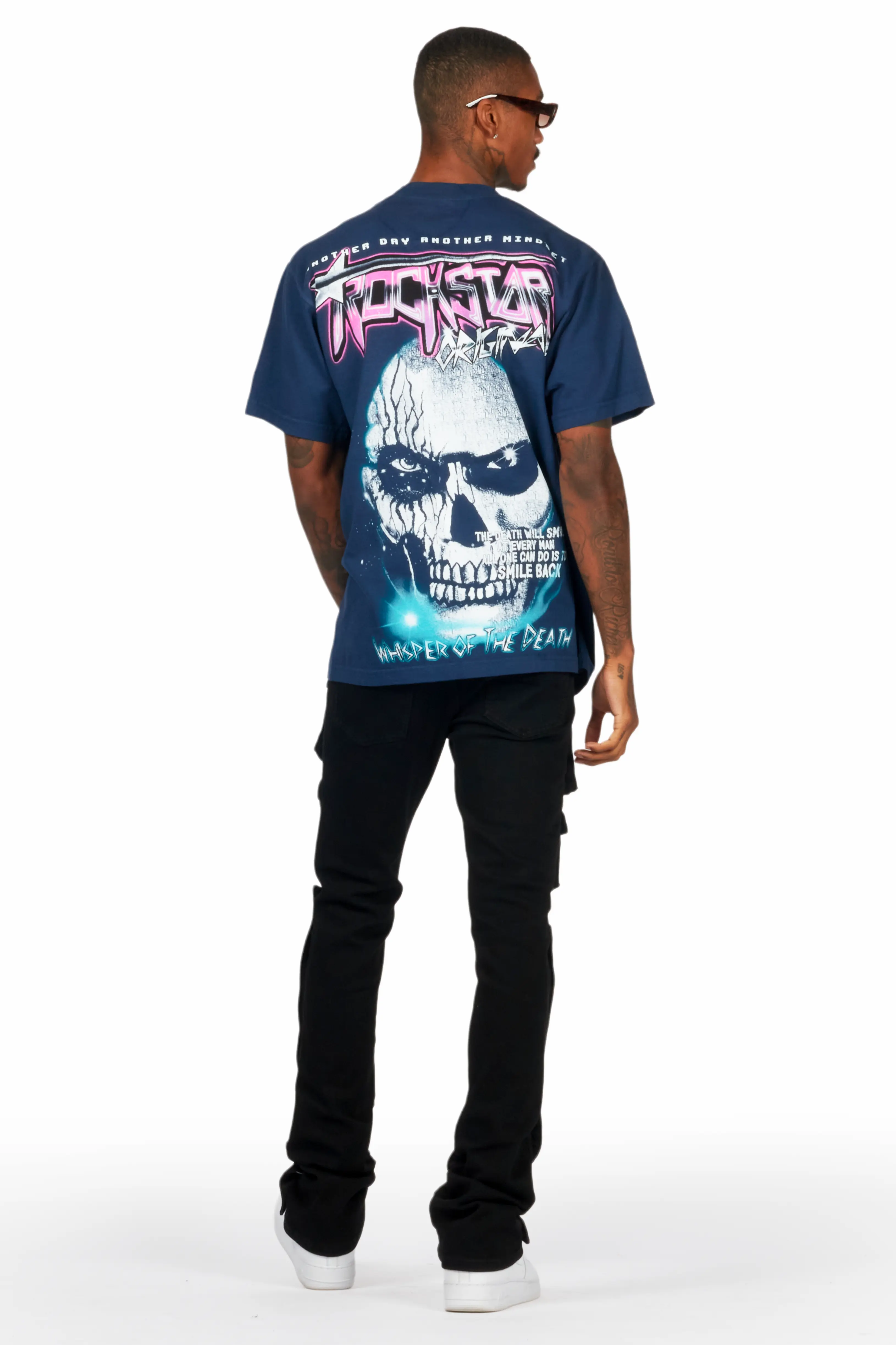 Santana Black Stacked Flare Jean - Image 6