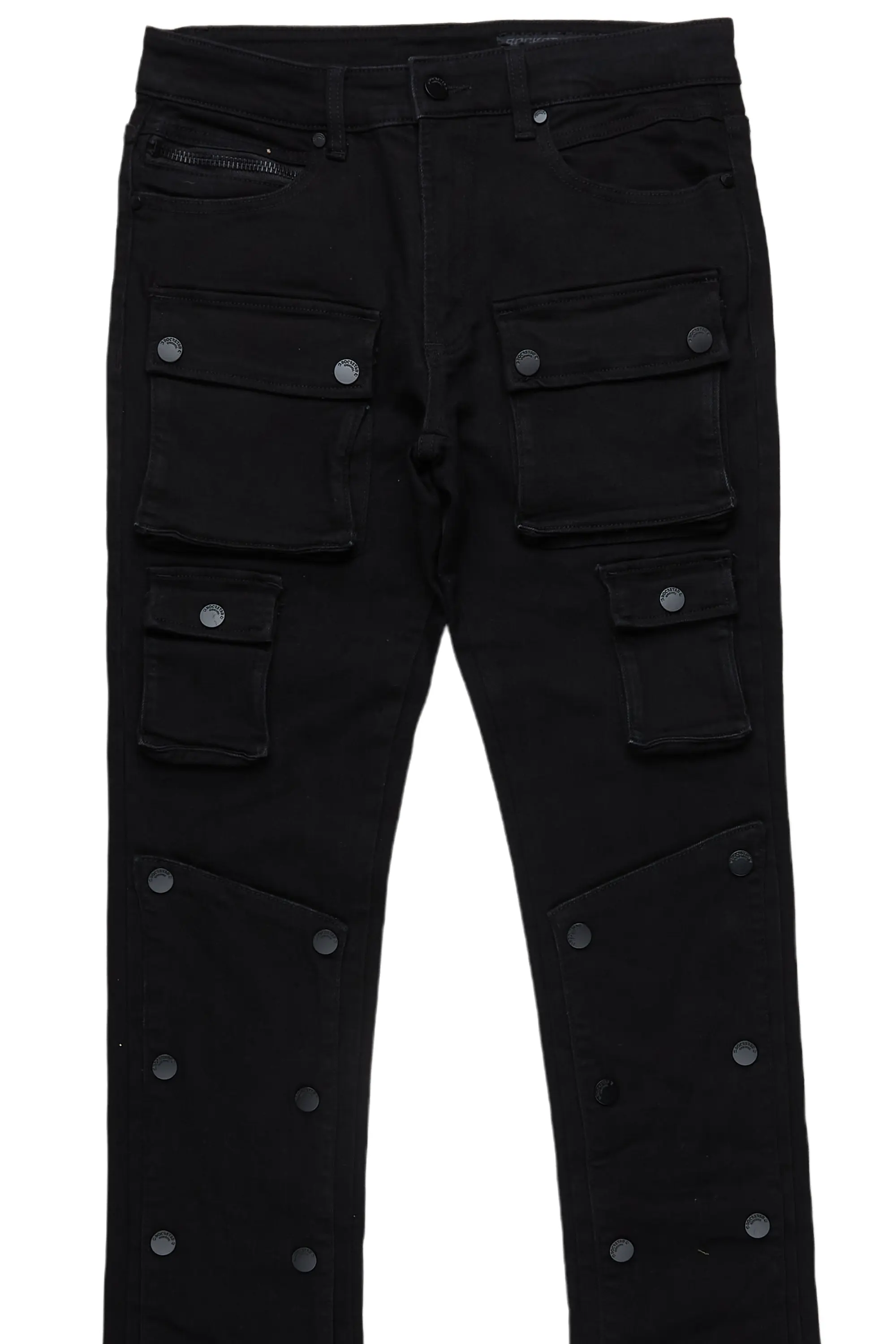 Santana Black Stacked Flare Jean - Image 7