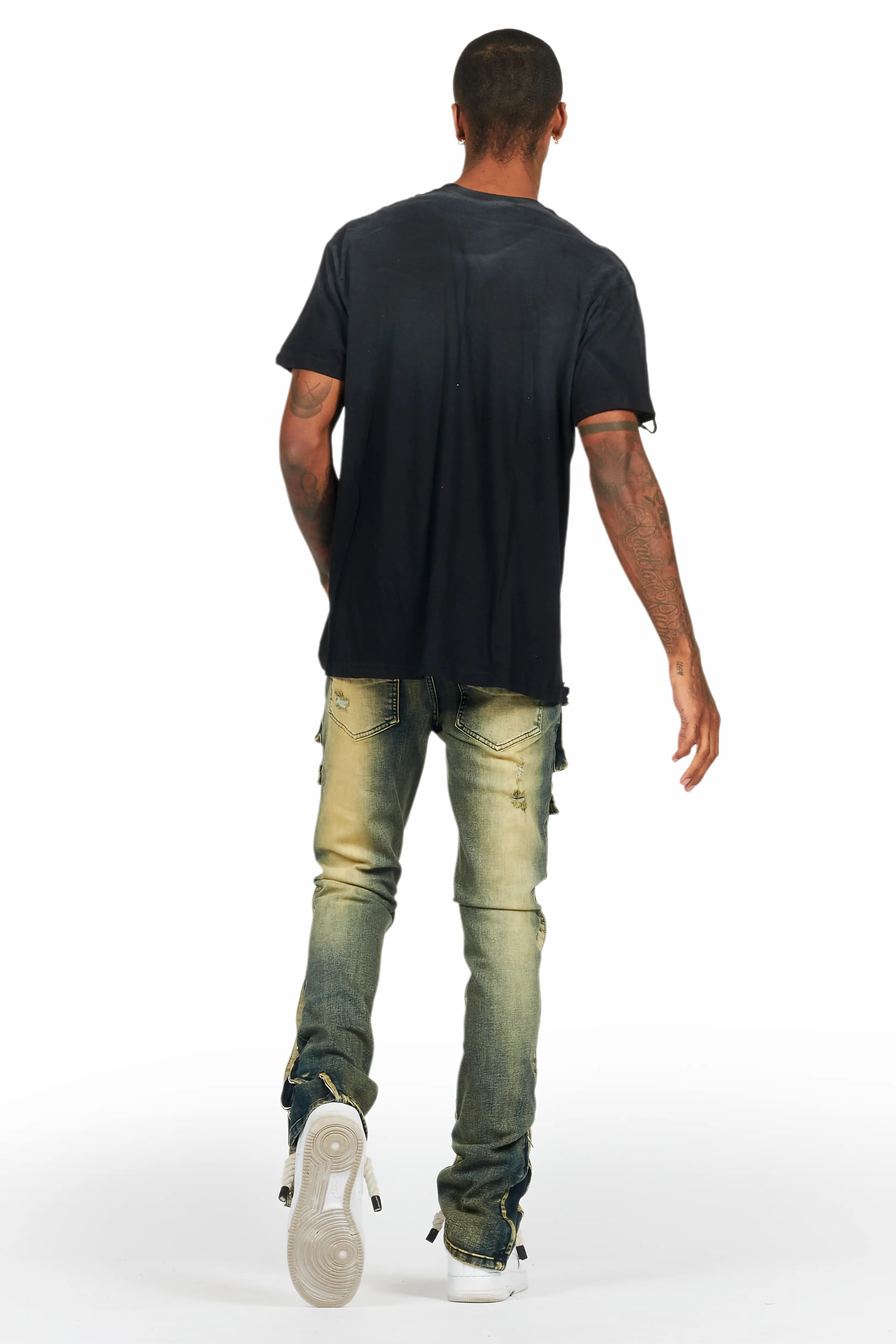 Santana Tint Wash Stacked Flare Jean - Image 5