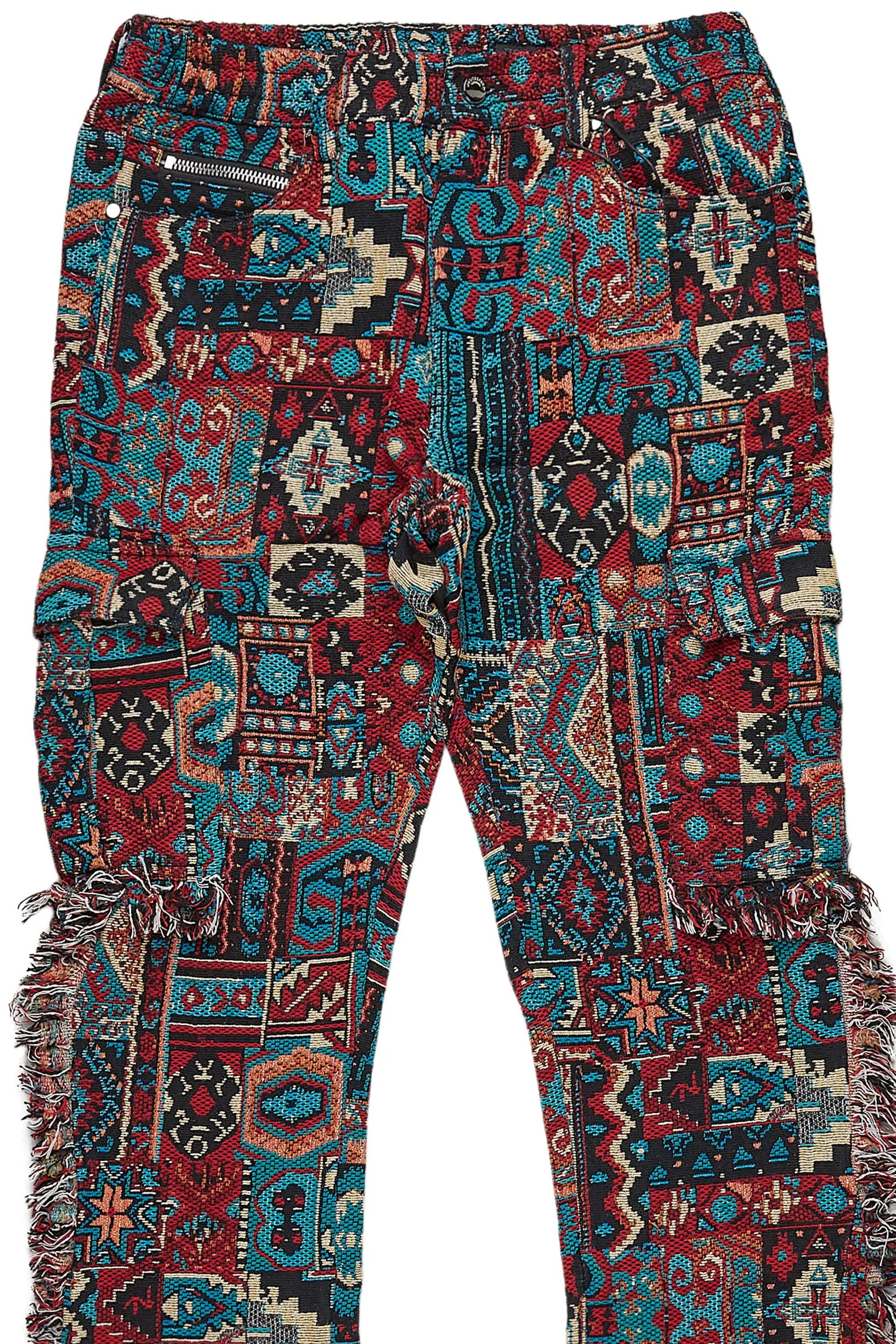 Ayami Red Slim Tapestry Flare Jean - Image 7