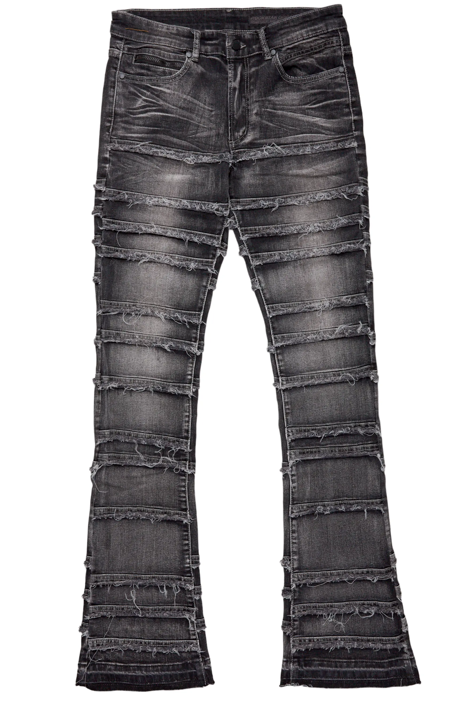 Silvan Dark Grey Stacked Flare Jean - Image 2