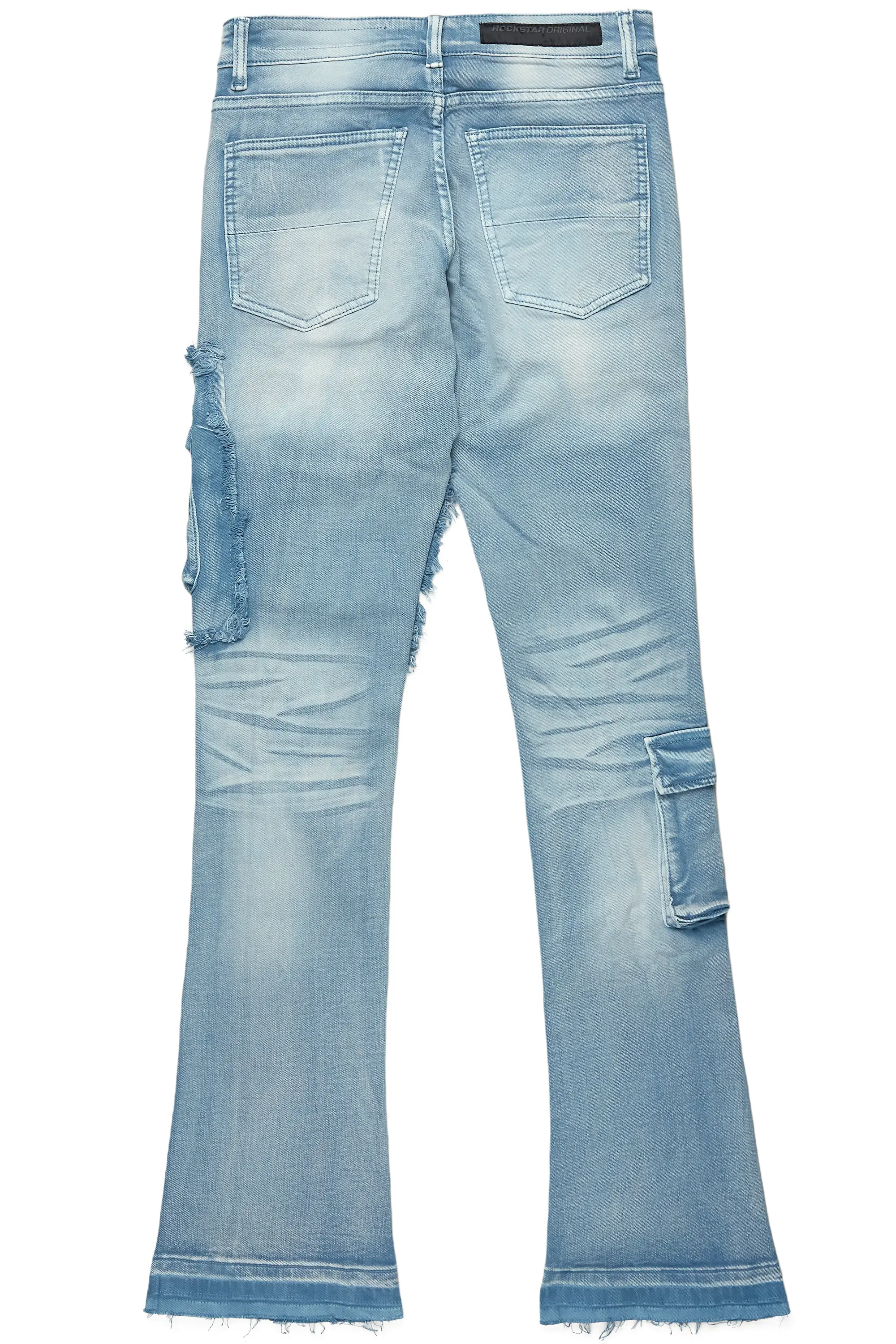 Zaxton Blue Stacked Flare Jean - Image 7