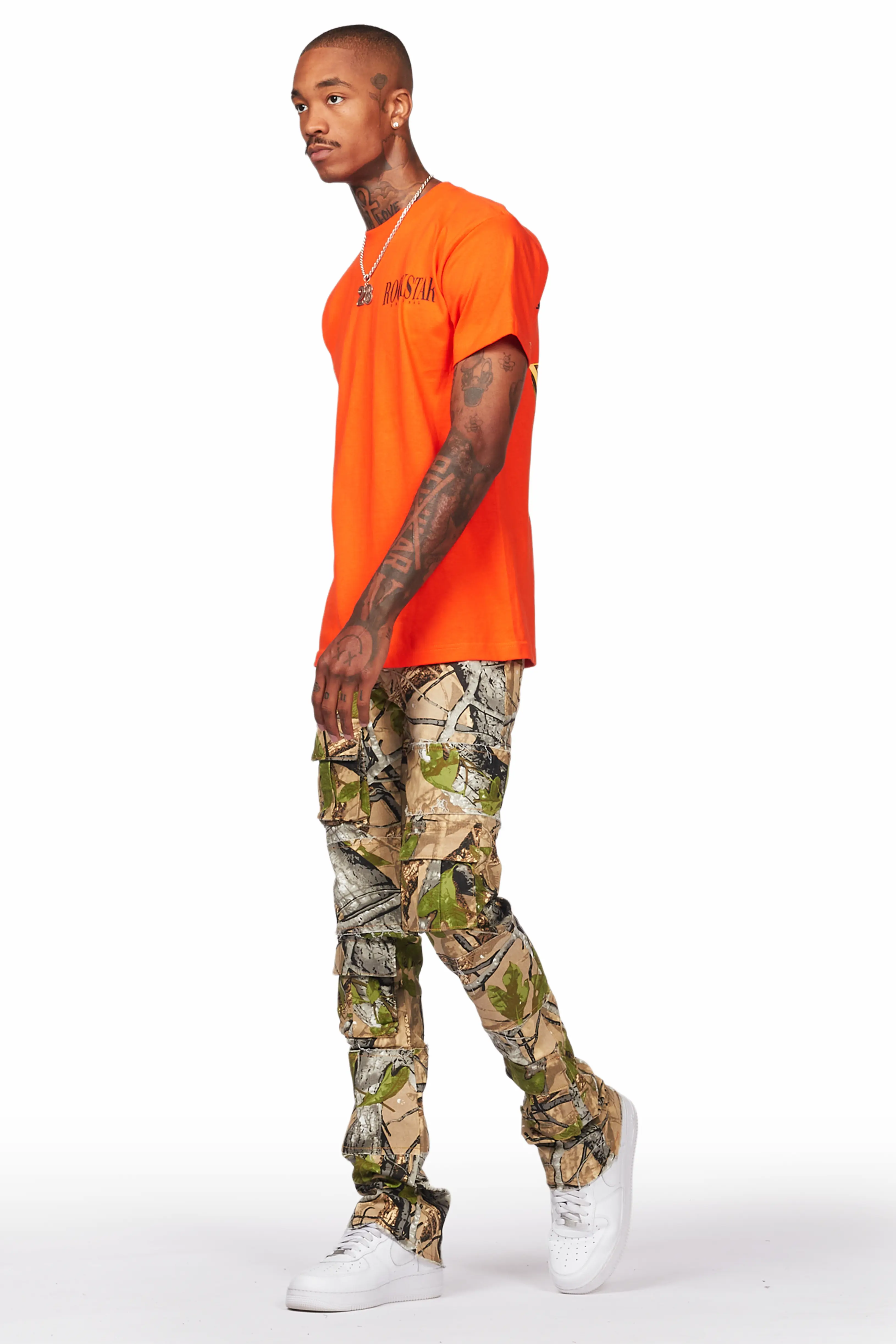 Duggar Tree Camo Cargo Stacked Flare Jean - Image 7