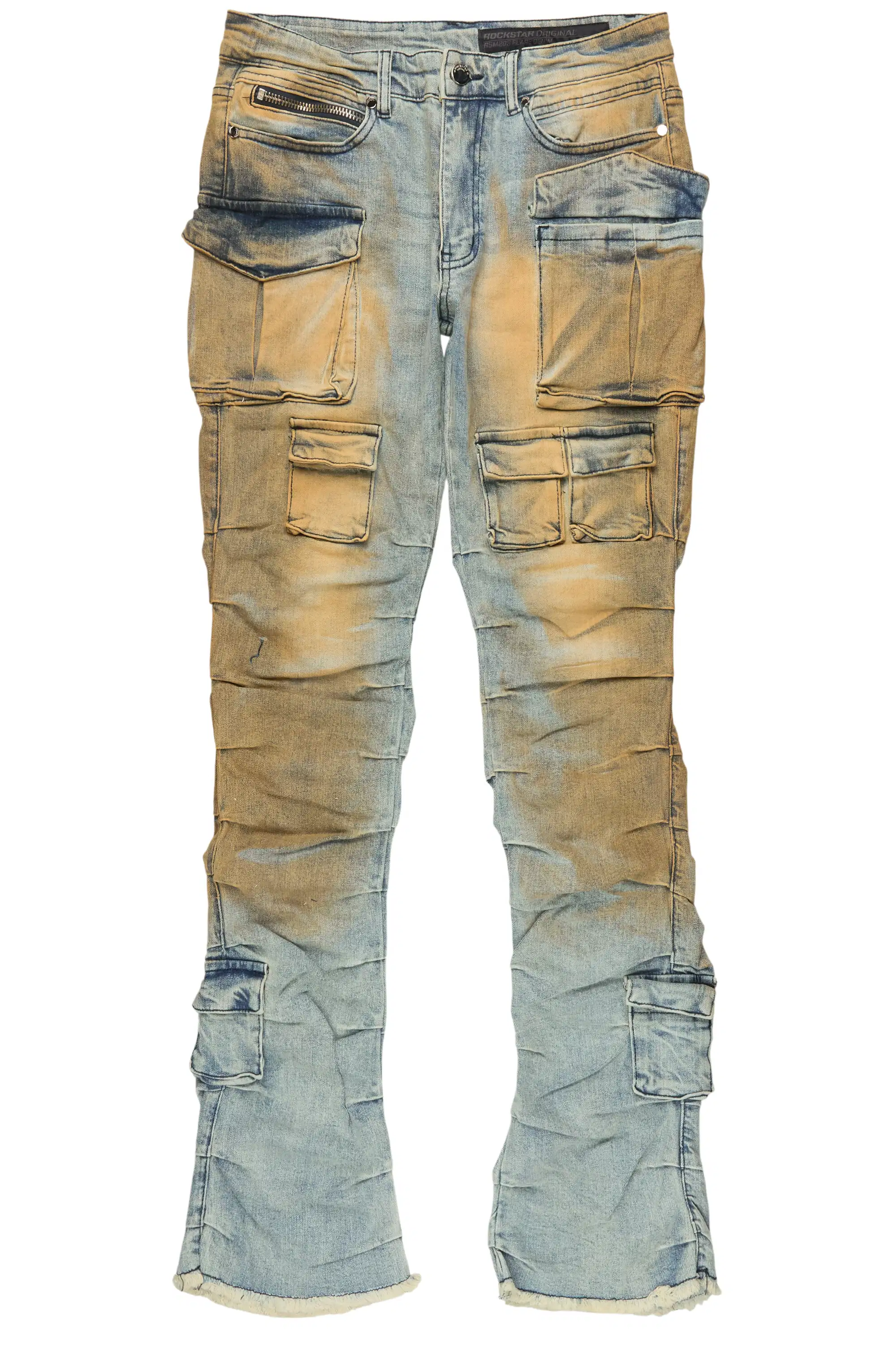 Gentry Dirty Blue Stacked Flare Jean - Image 2