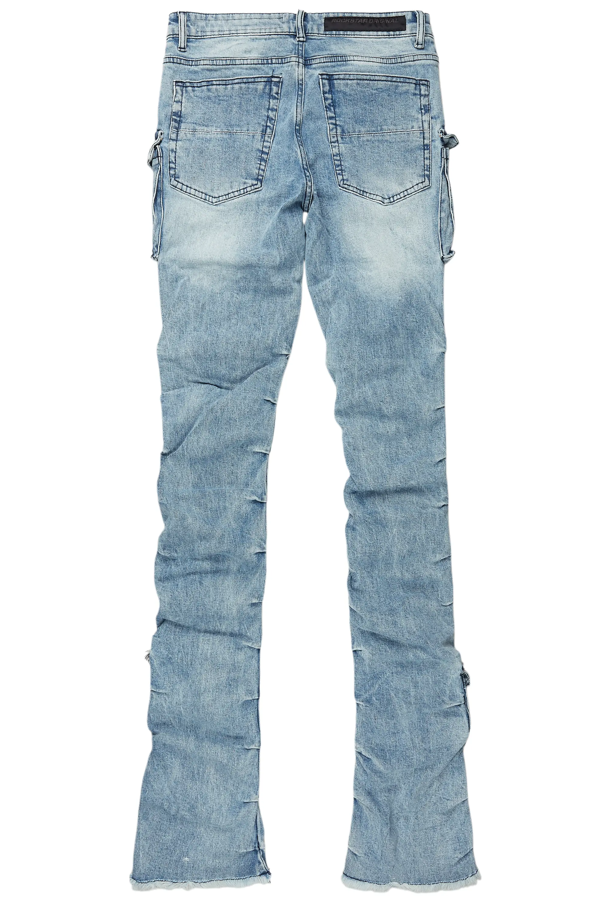 Gentry Light Blue Stacked Flare Jean - Image 9