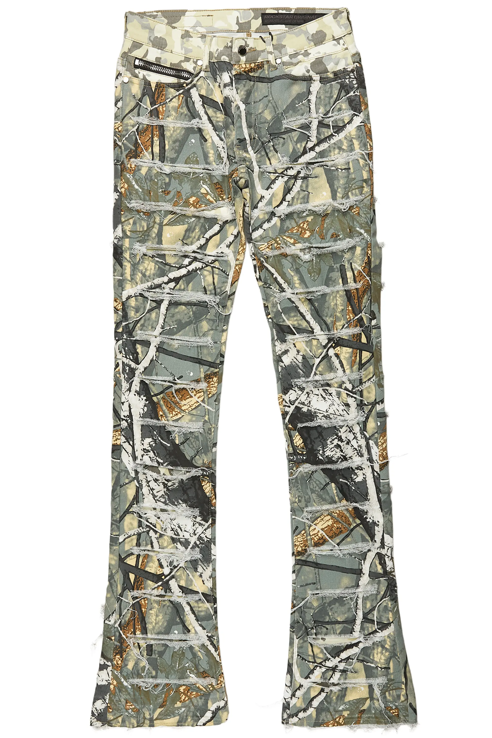 Miguelo Tree Camo Stacked Flare Jean - Image 2