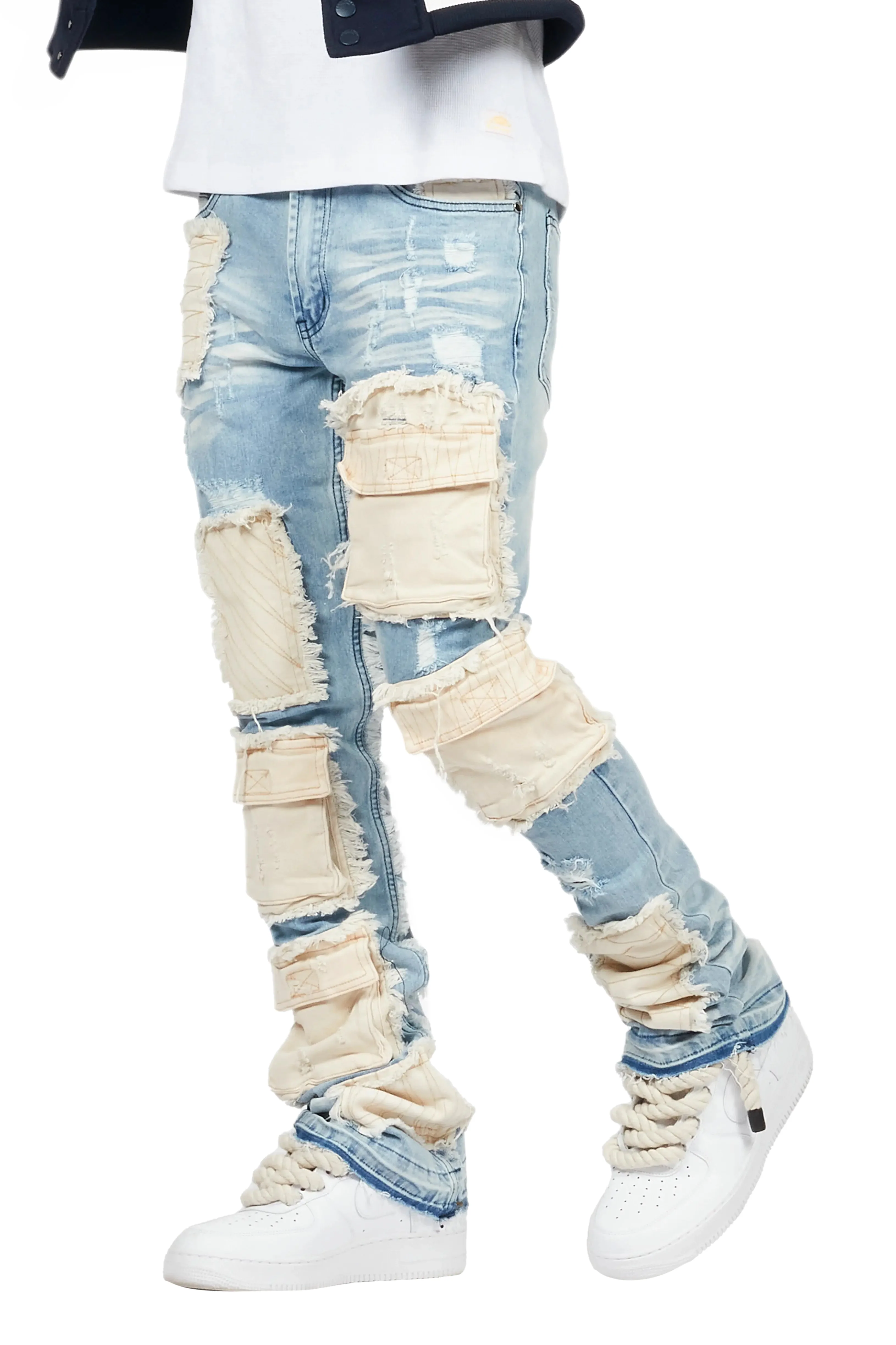 Monet Blue Stacked Flare Jean - Image 9