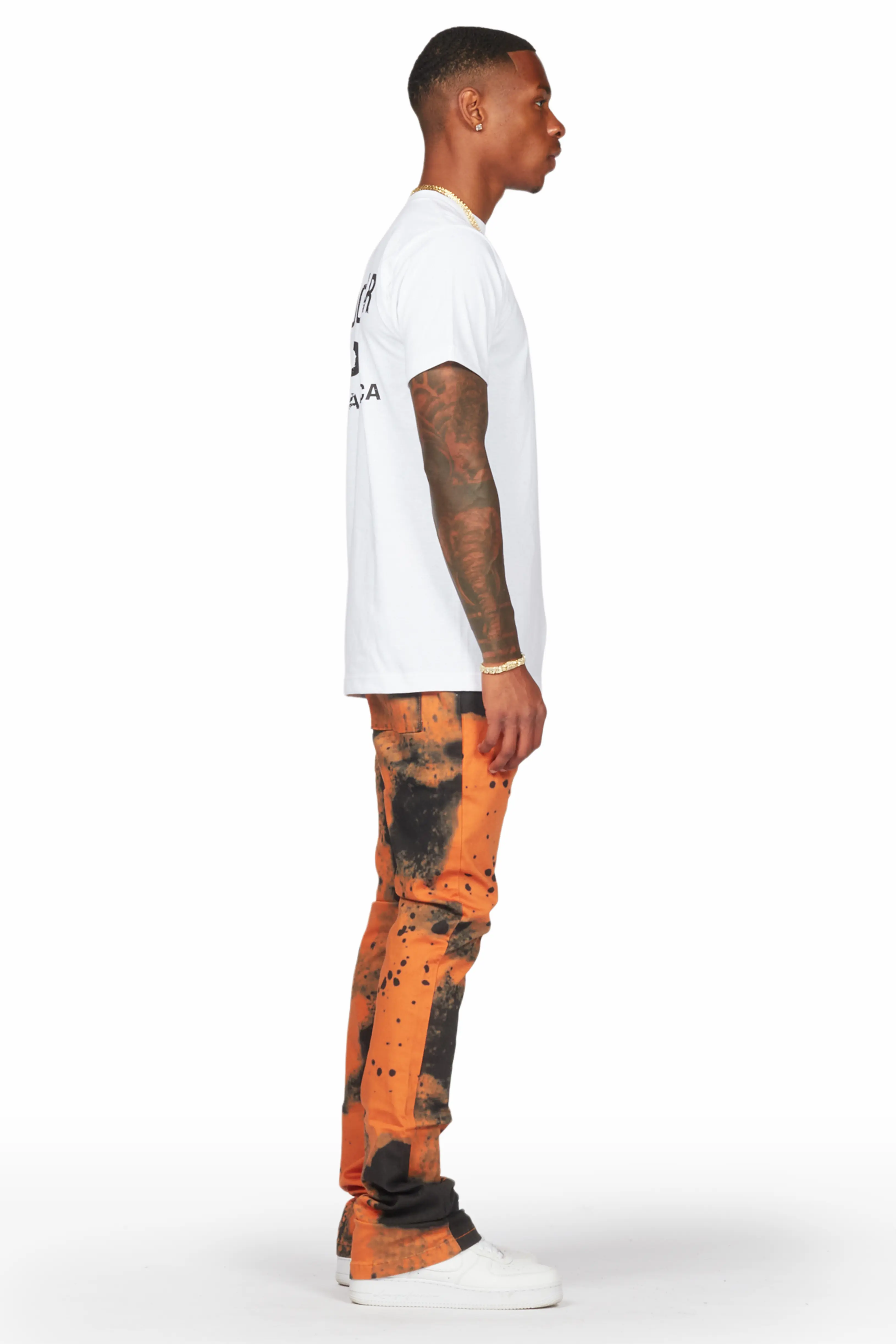 Alam Orange Stacked Flare Pant - Image 4