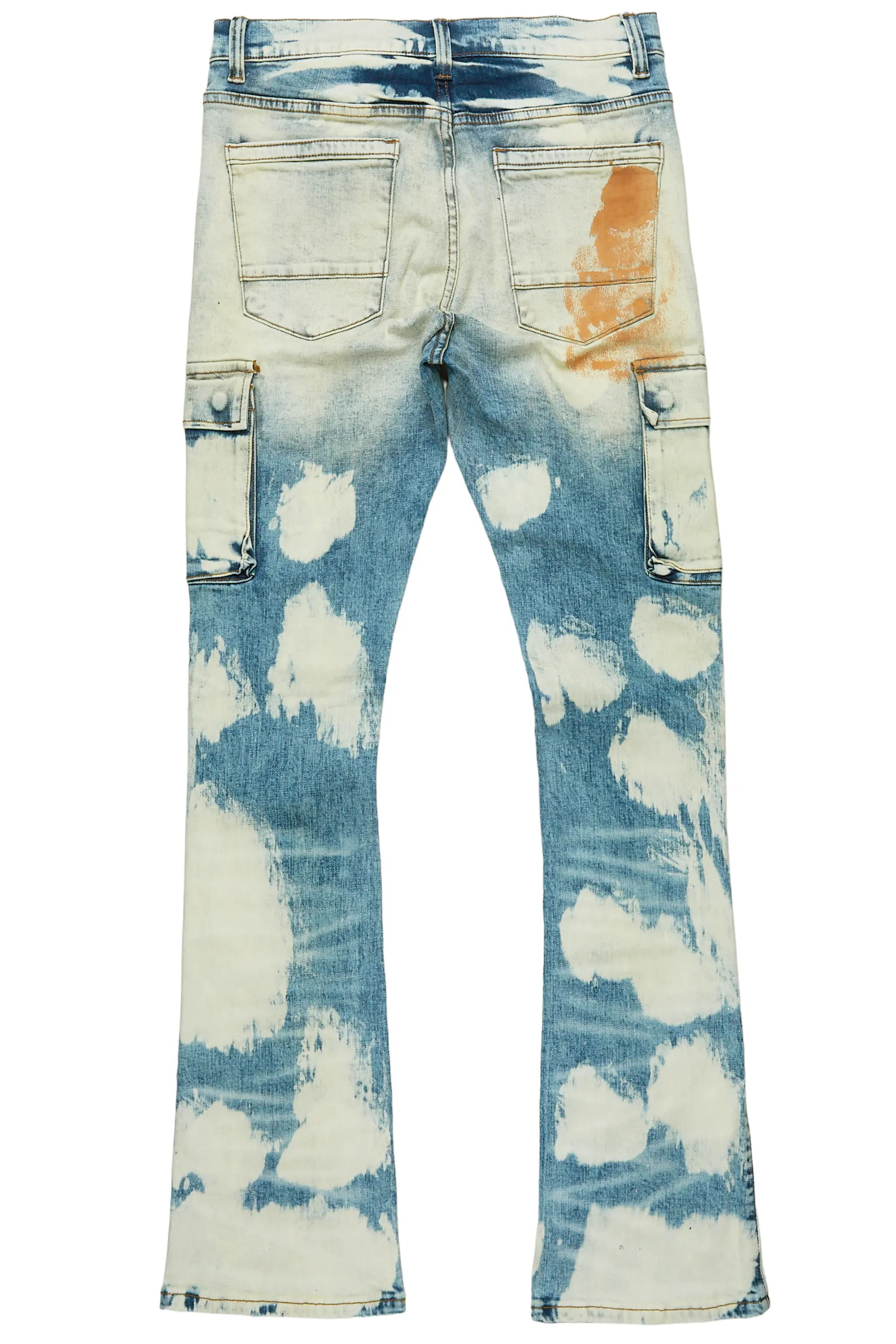 Edsel Light Blue Stacked Flare Cargo Jean - Image 9