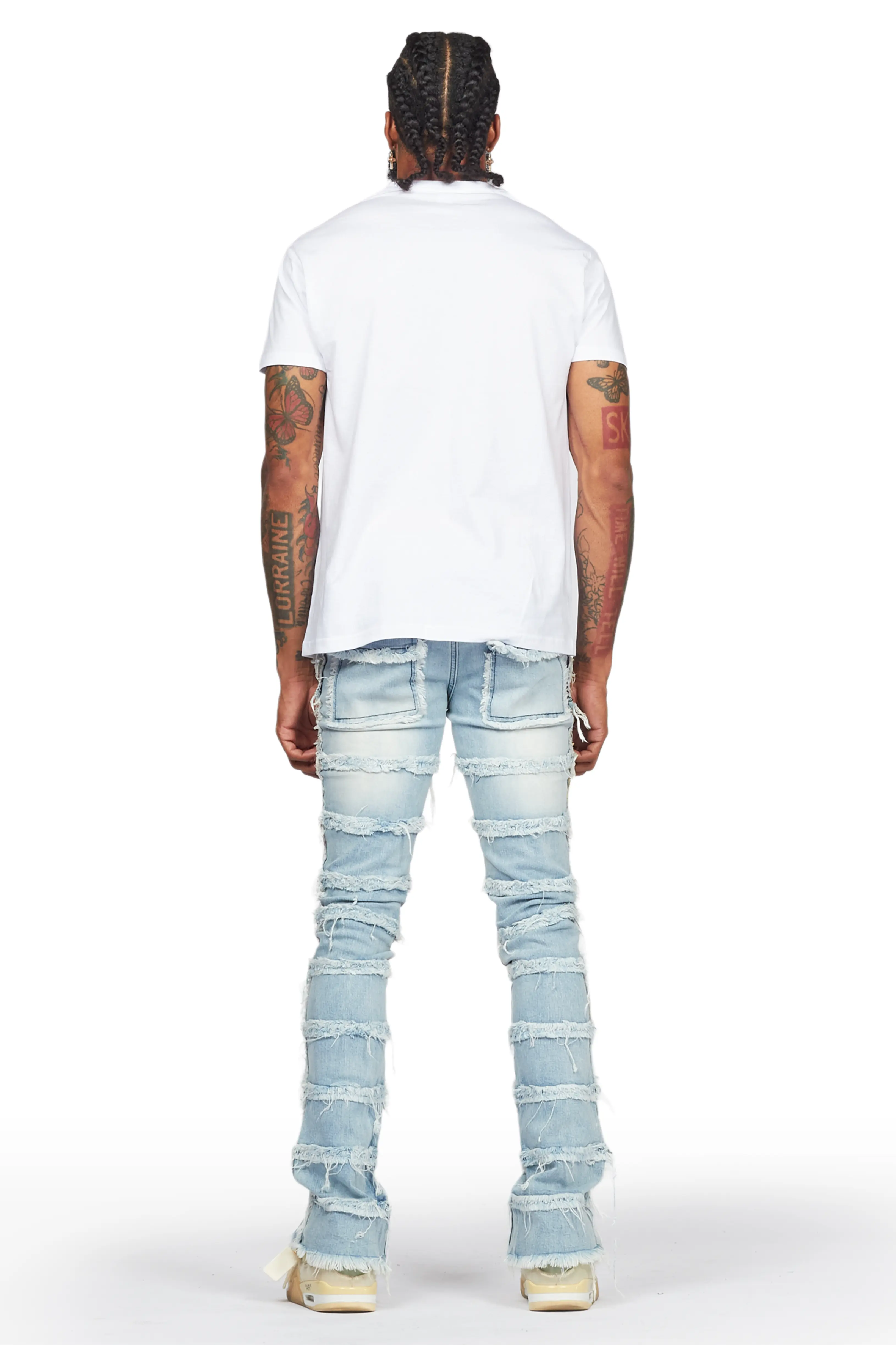 Zafer Blue Painter Stacked Flare Jean - Image 5