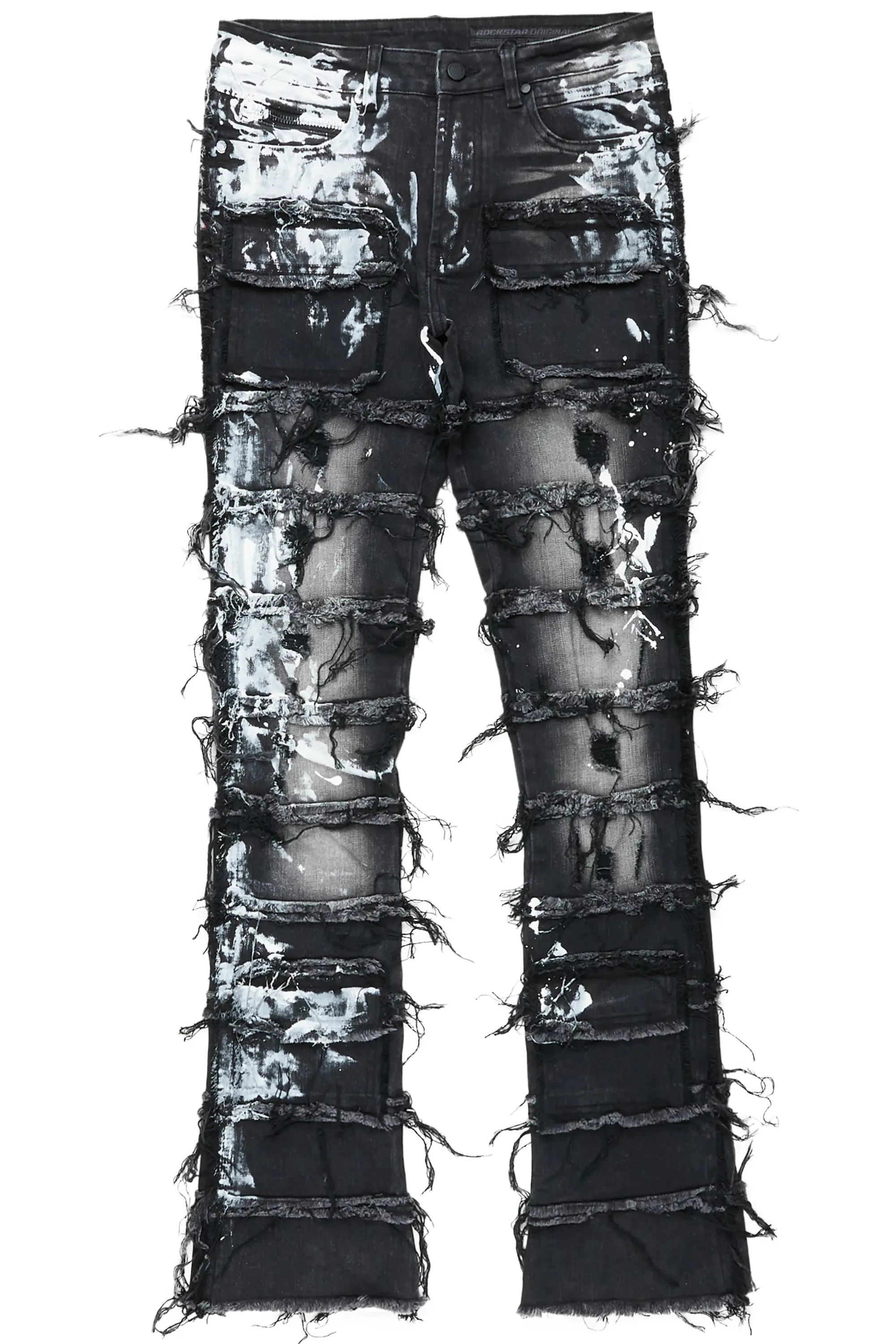 Wasi Black Painter Stacked Flare Jean - Image 2