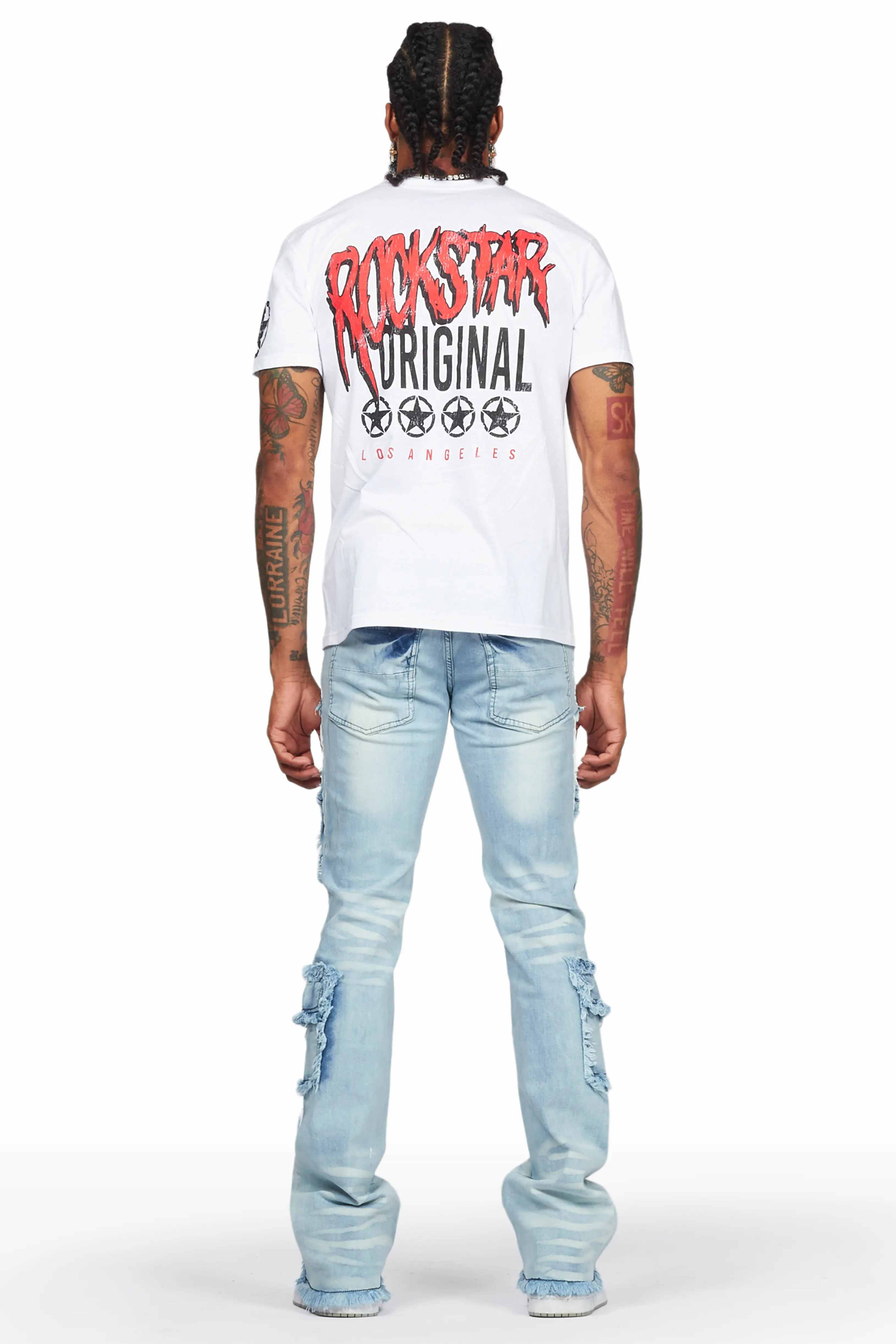 Velan Blue Painter Stacked Flare Jean - Image 5
