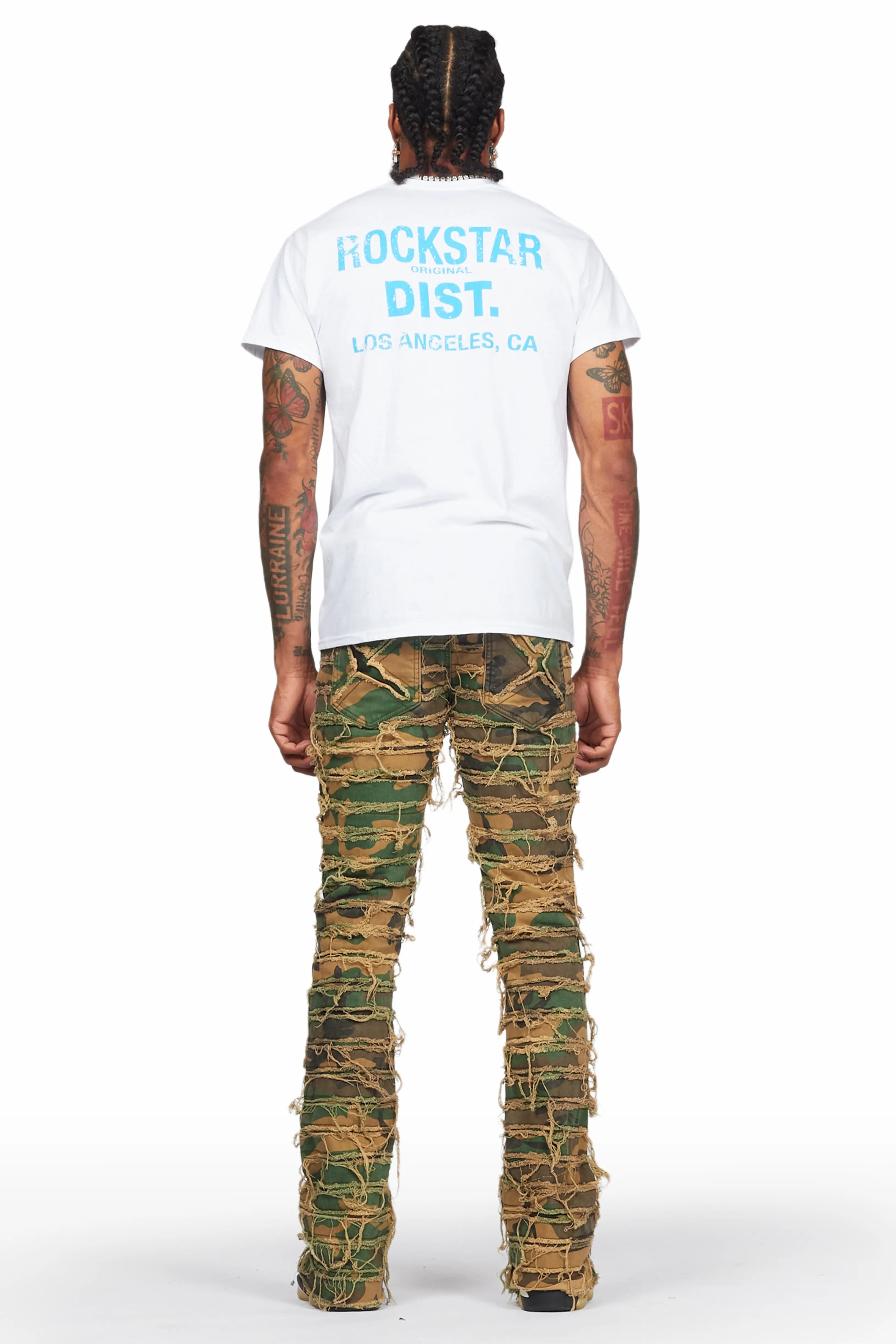 Raith Faded Camo Painter Stacked Flare Jean - Image 5