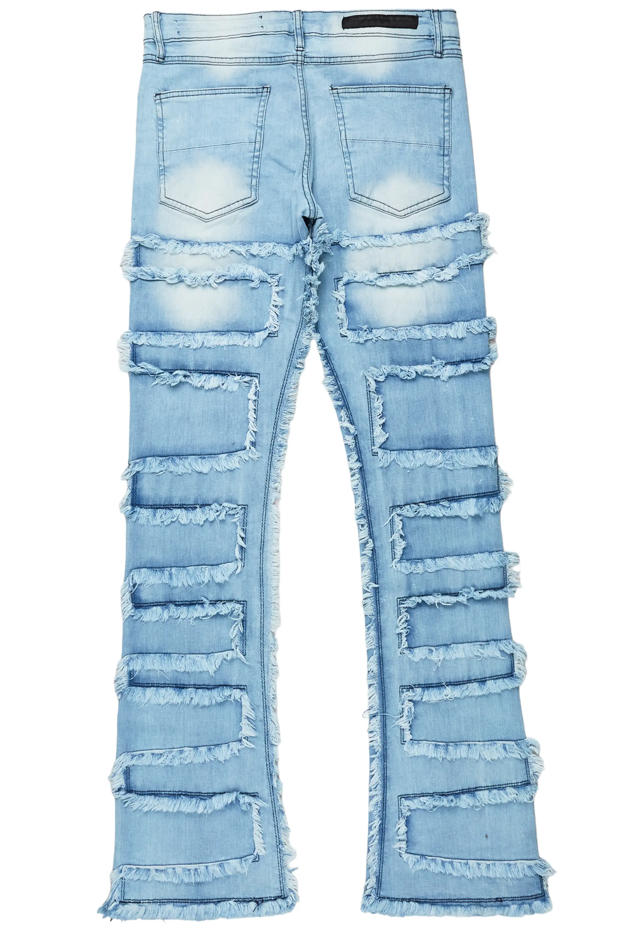 Qasim Blue Painter Stacked Flare Jean - Image 9