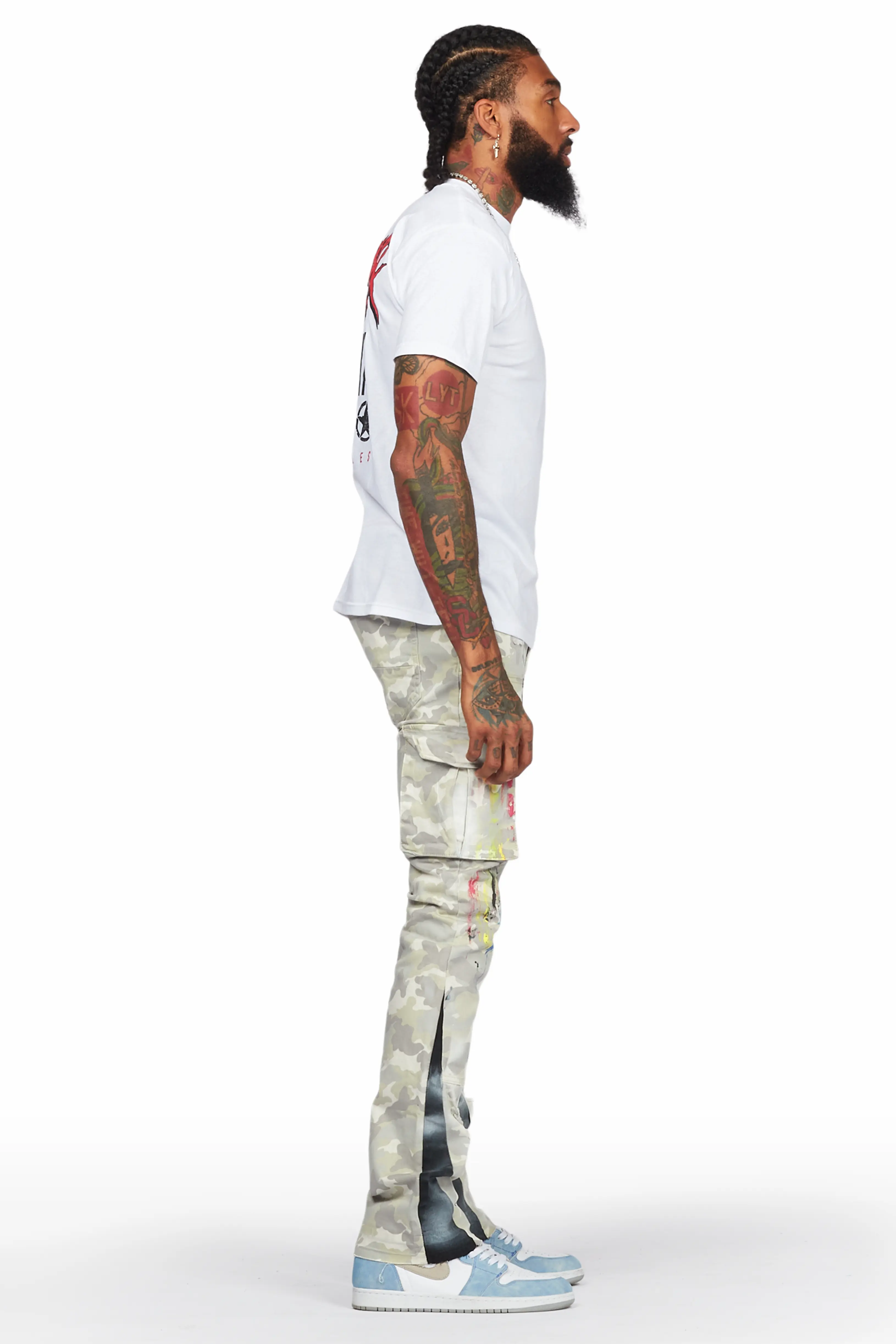 Neal Light Camo Painter Stacked Flare Jean - Image 4