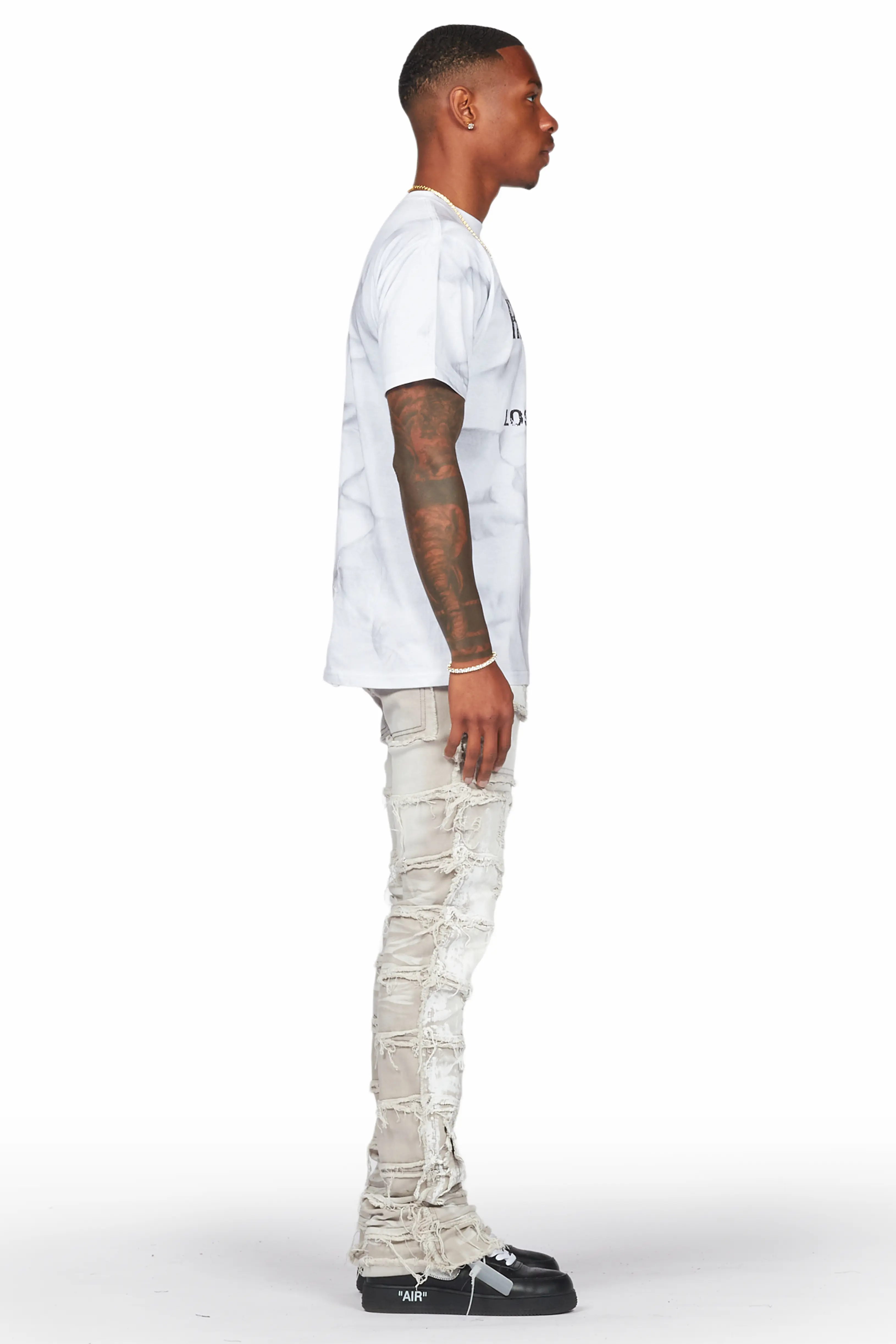 Garrick Grey Painter Stacked Flare Jean - Image 3
