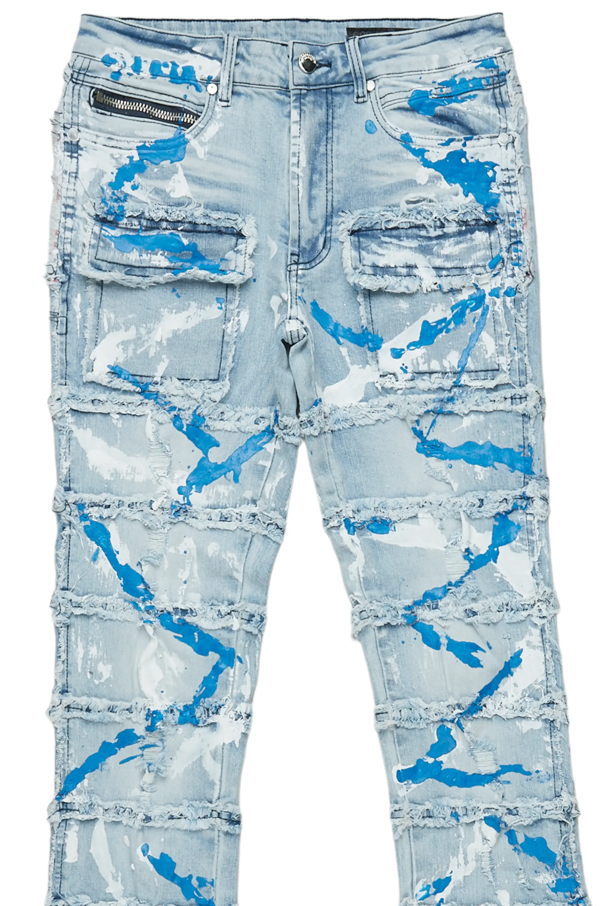 Ebbo Blue Painter Stacked Flare Jean - Image 8