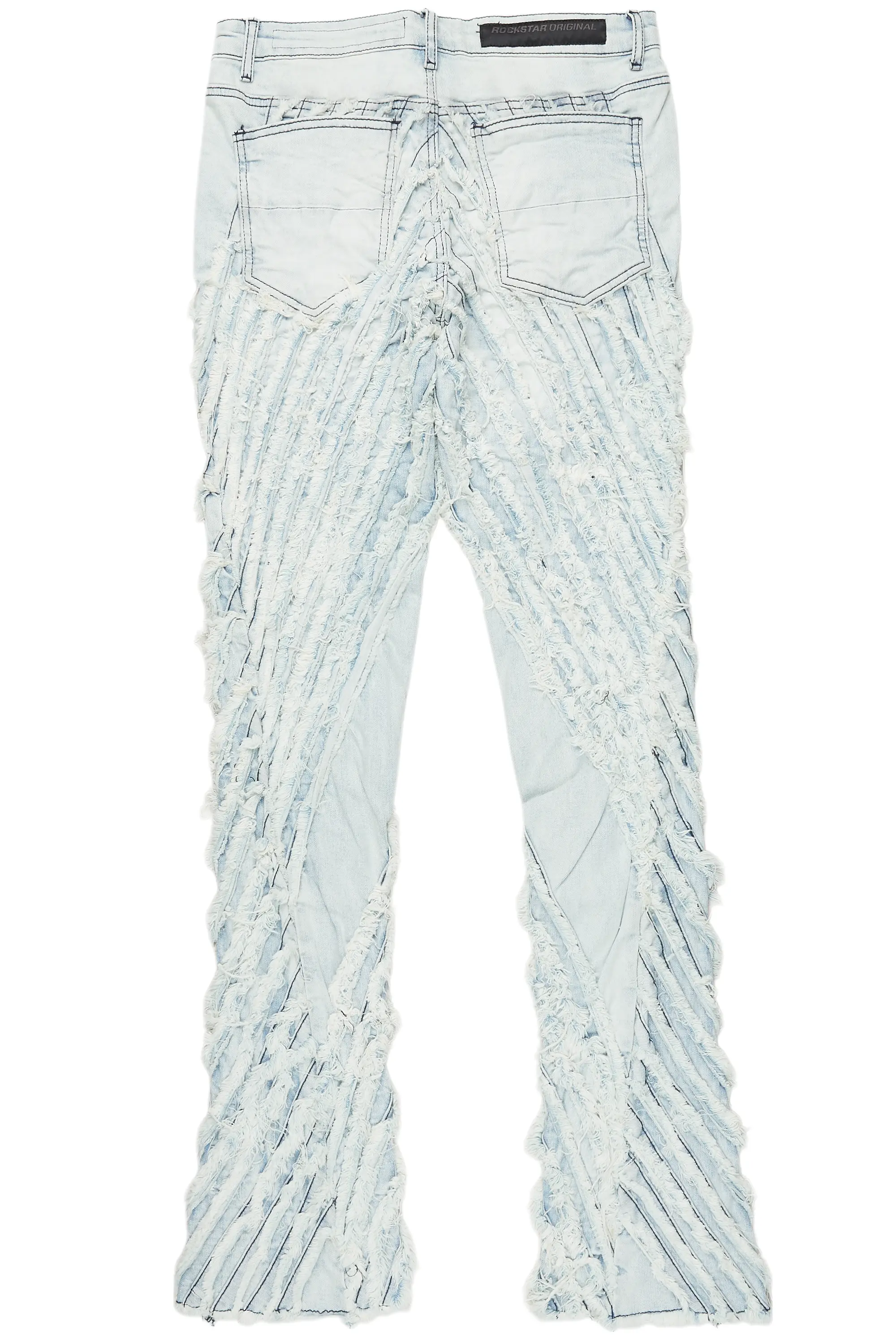 Figg Light Blue Stacked Flare Jean - Image 9