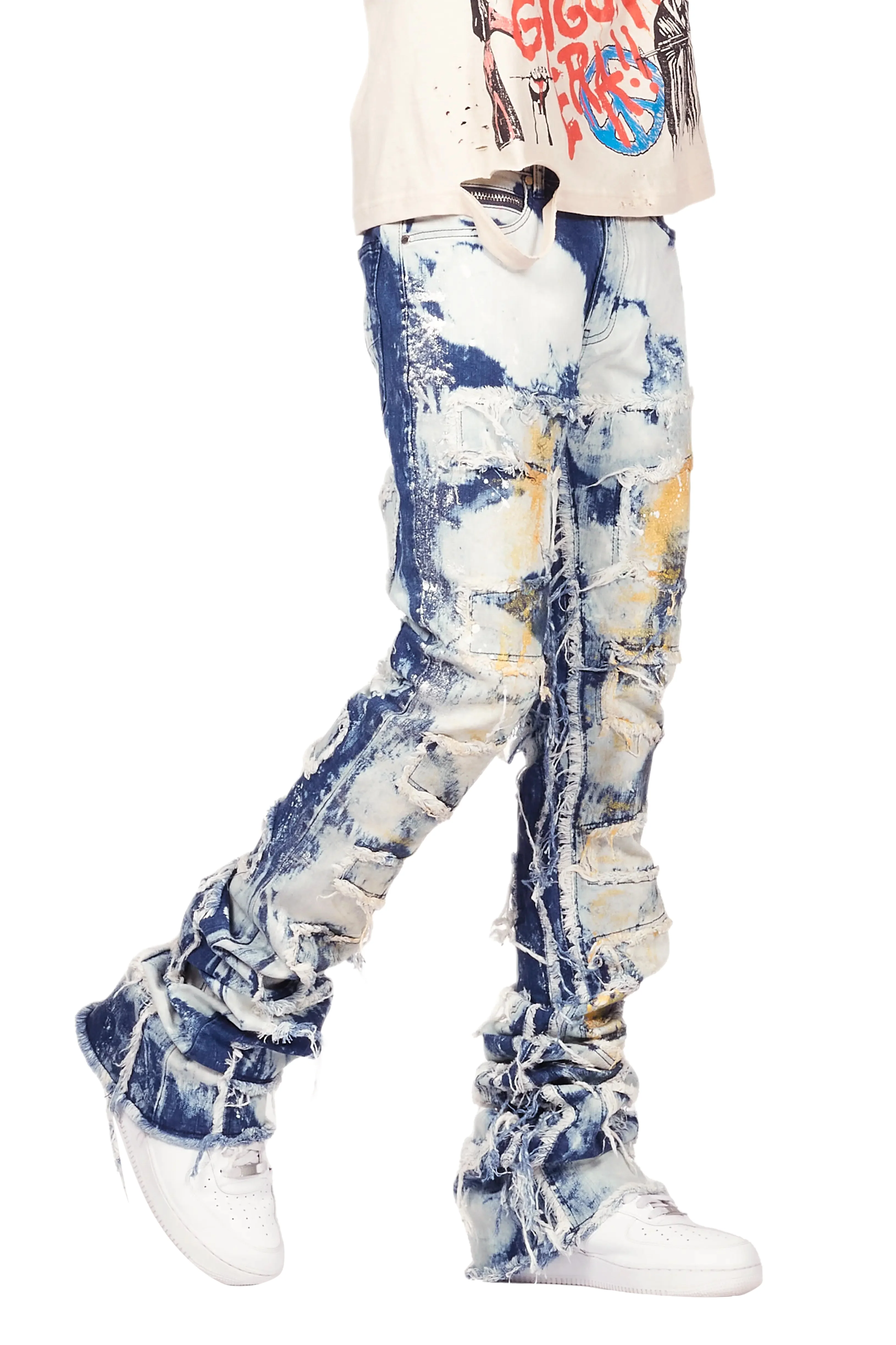 Hallia Blue Stacked Flare Jean - Image 10