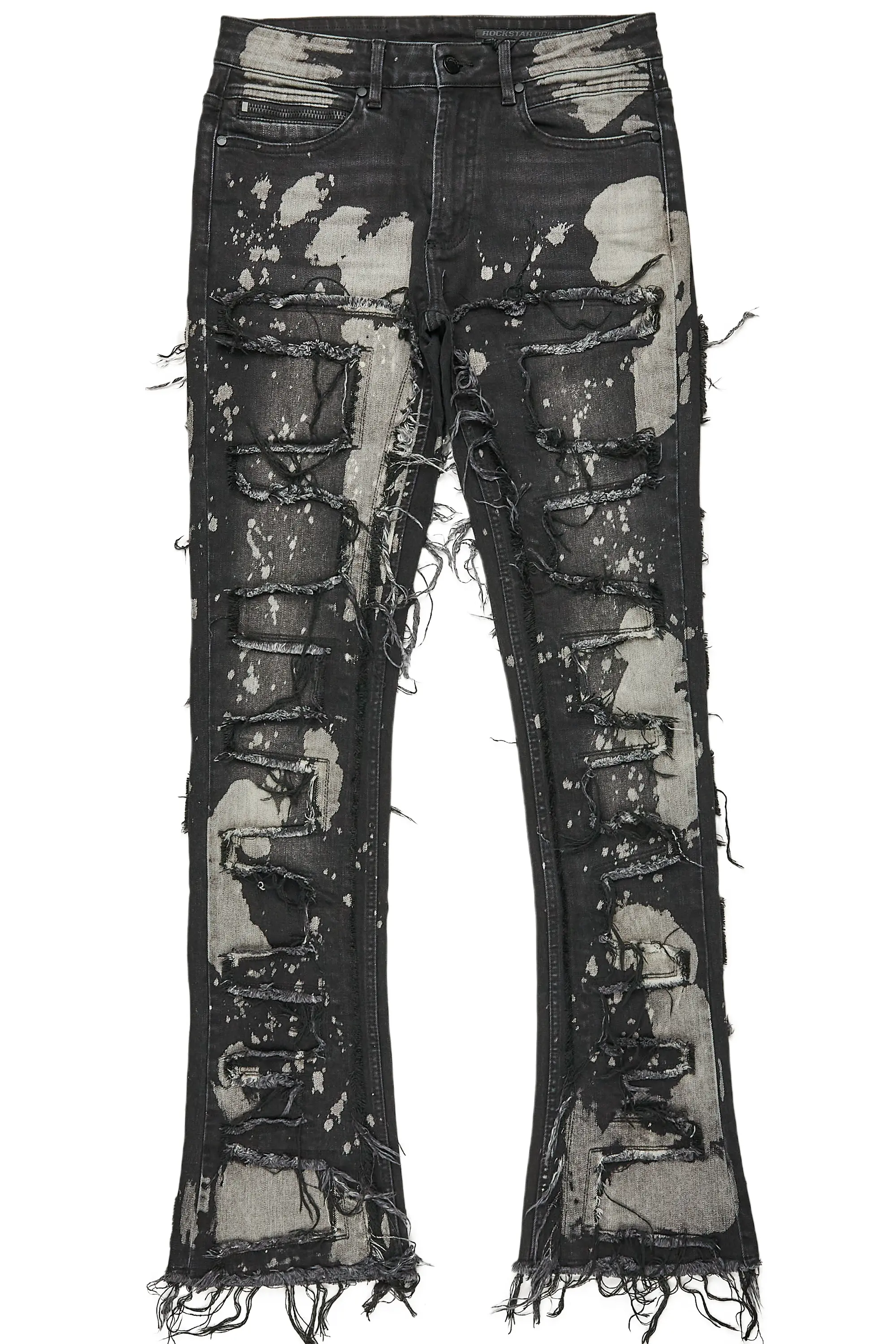 Laban Black Bleach Stacked Flare Jean - Image 2