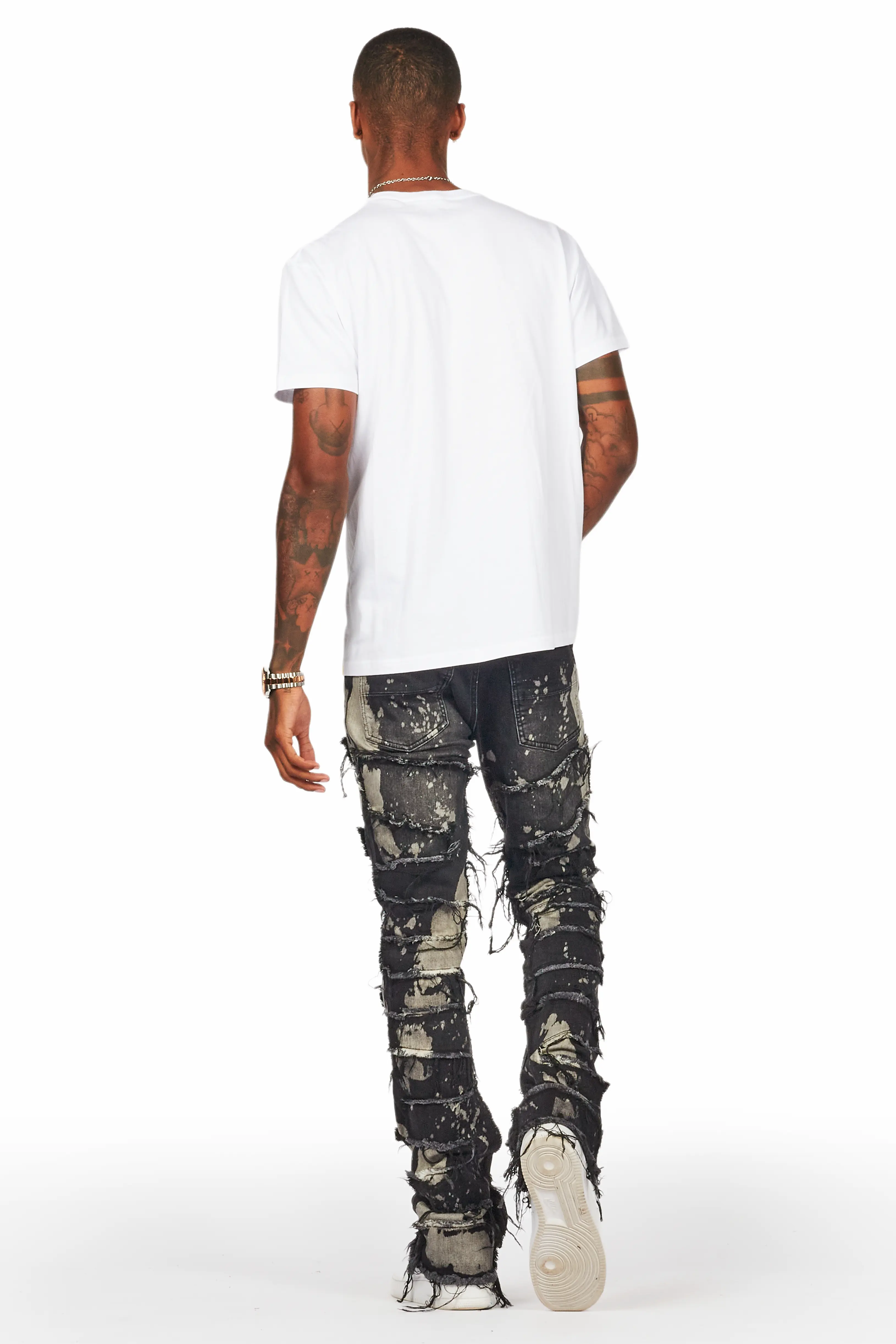Laban Black Bleach Stacked Flare Jean - Image 5