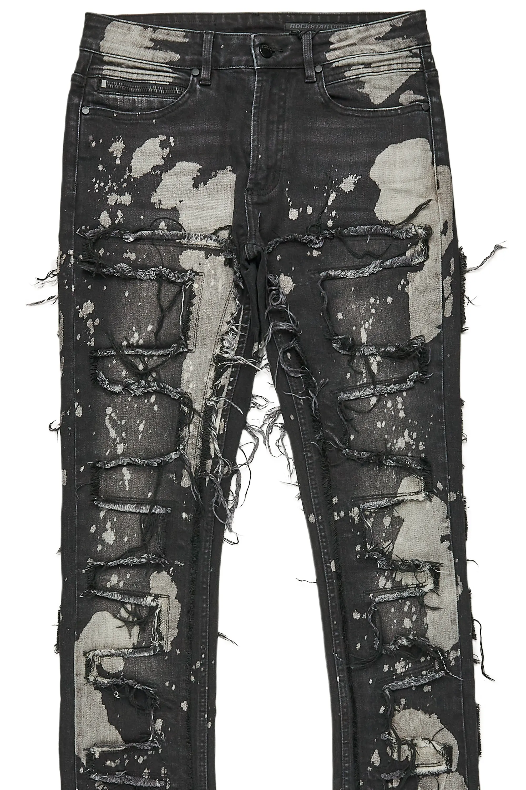 Laban Black Bleach Stacked Flare Jean - Image 8