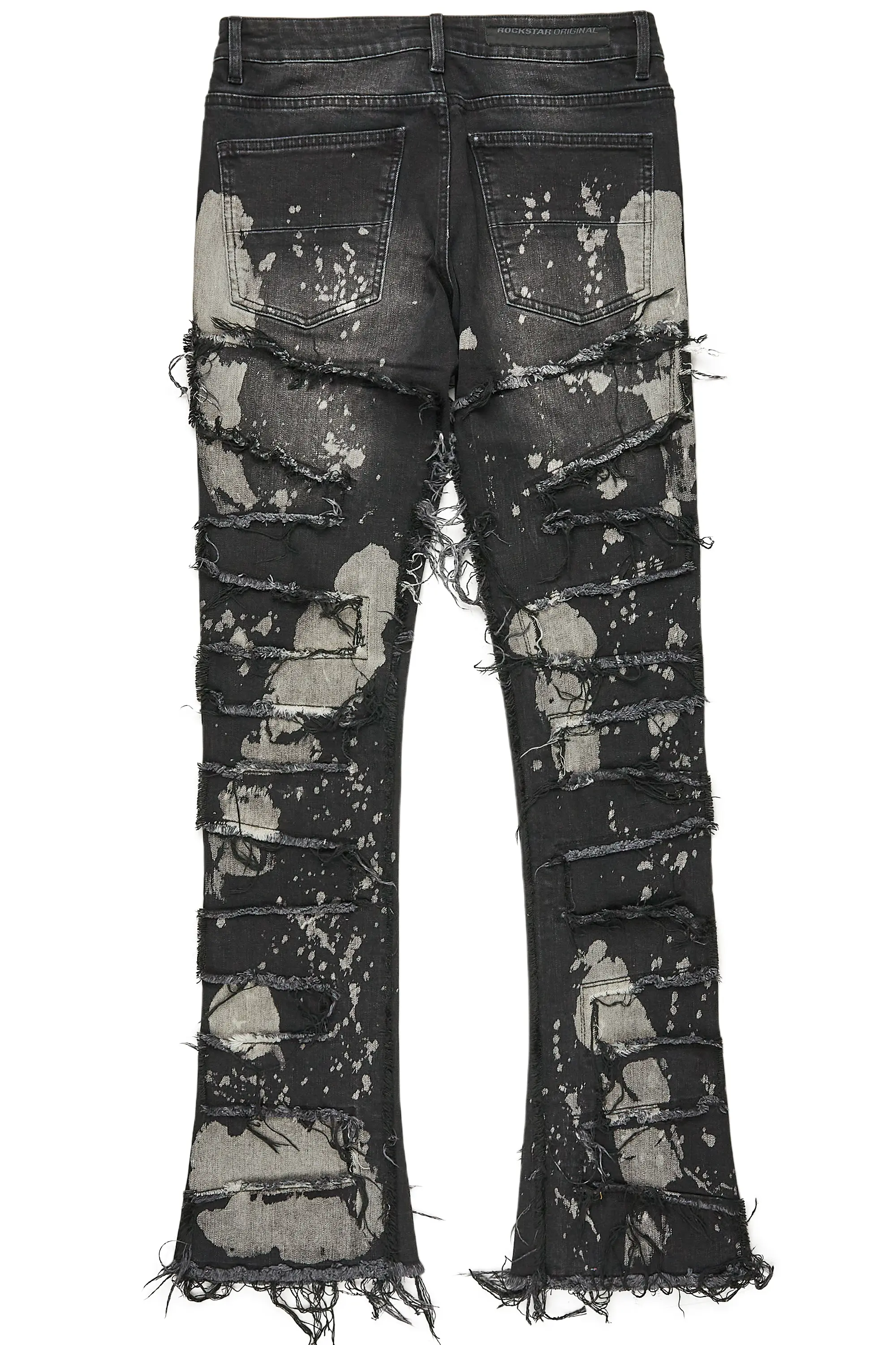 Laban Black Bleach Stacked Flare Jean - Image 9
