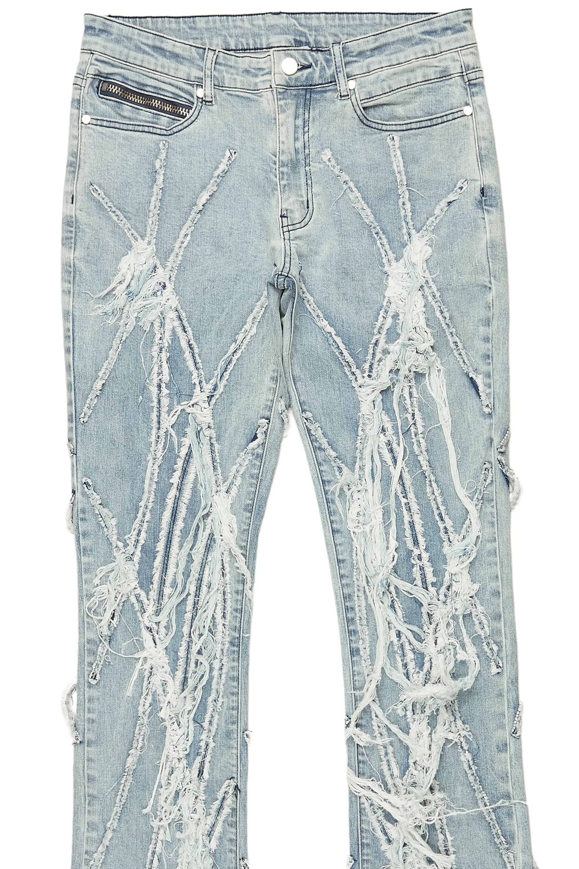 Gennaro Blue Stacked Flare Jean - Image 8