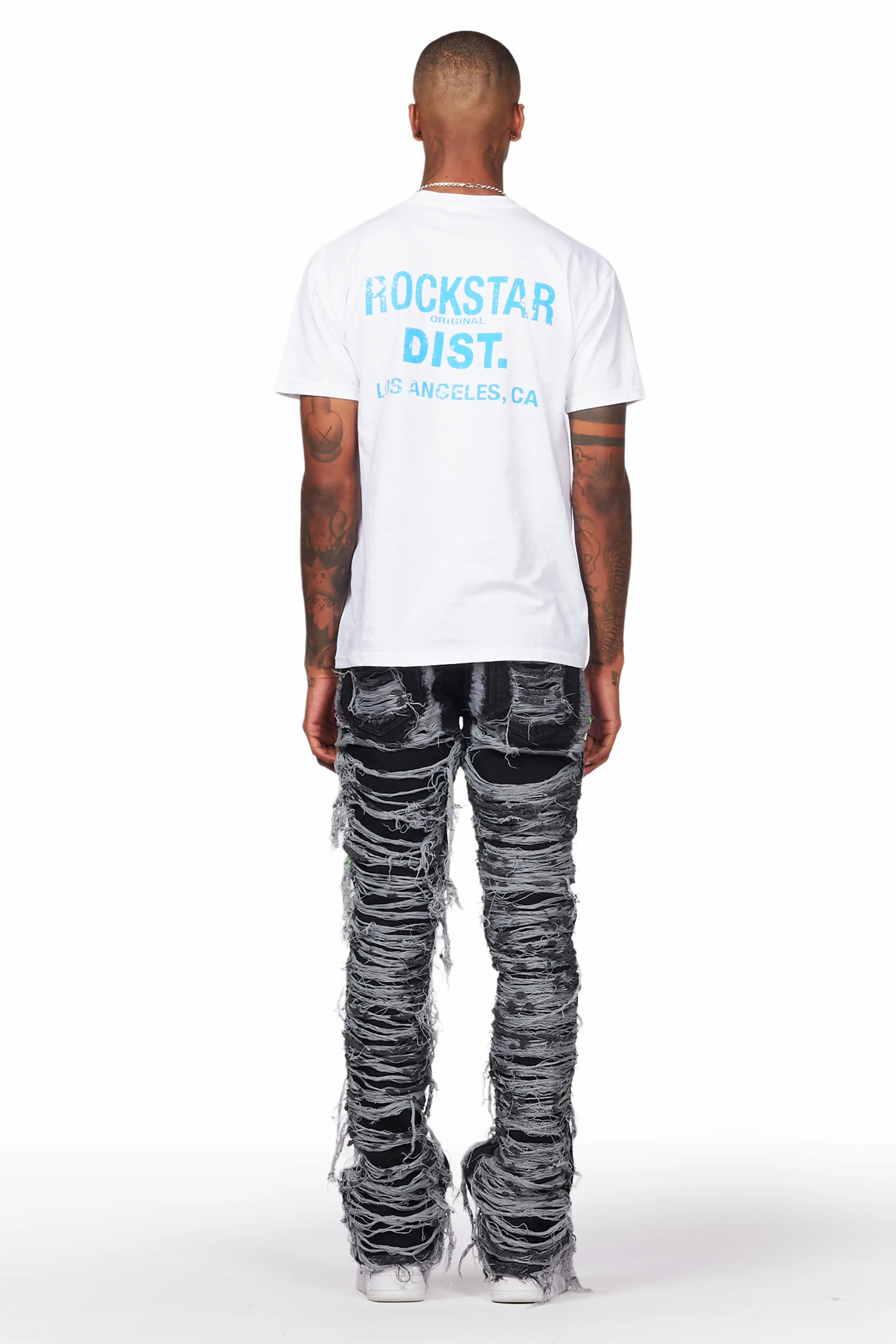 Leigh Black Painter Stacked Flare Jean - Image 5