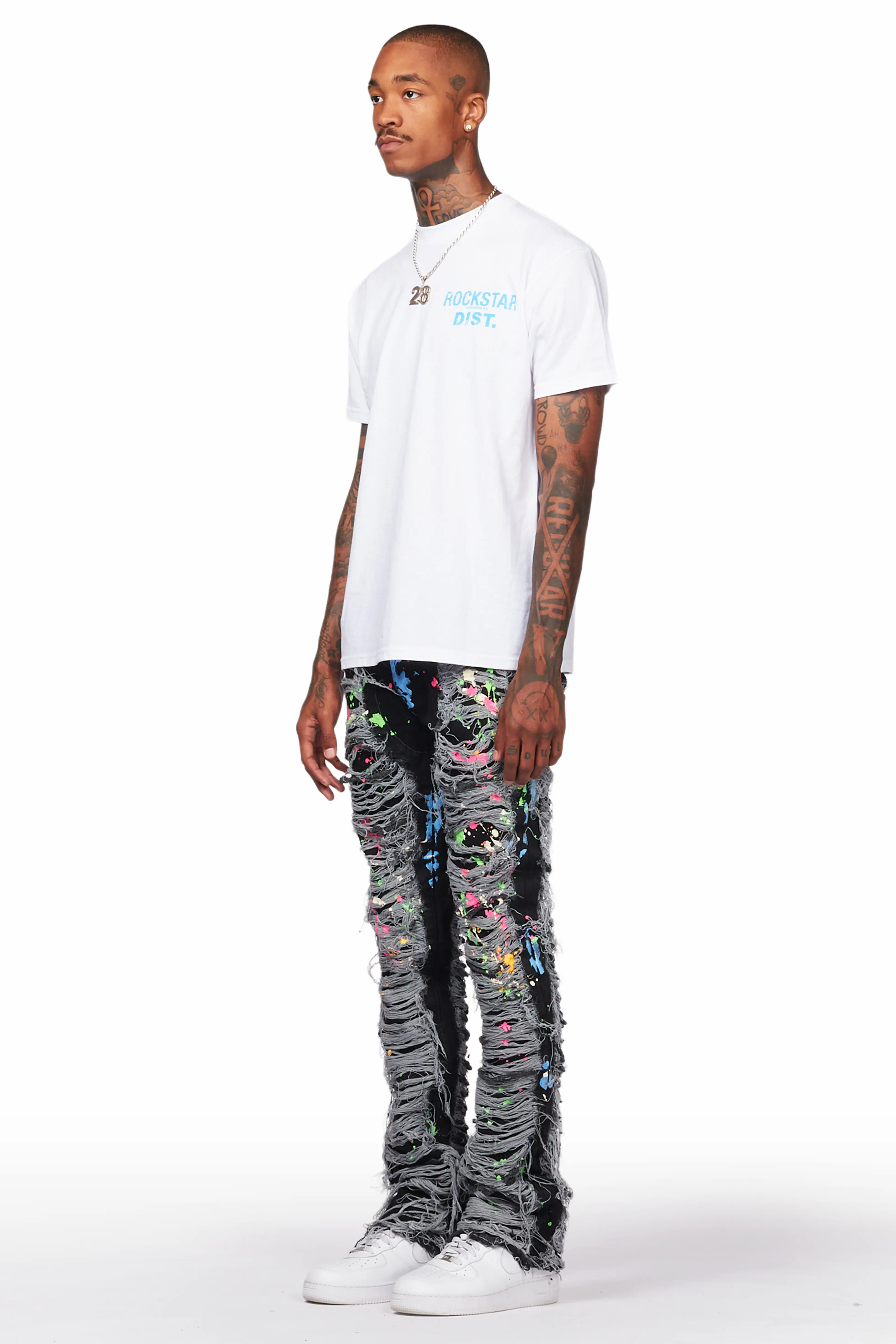 Leigh Black Painter Stacked Flare Jean - Image 6