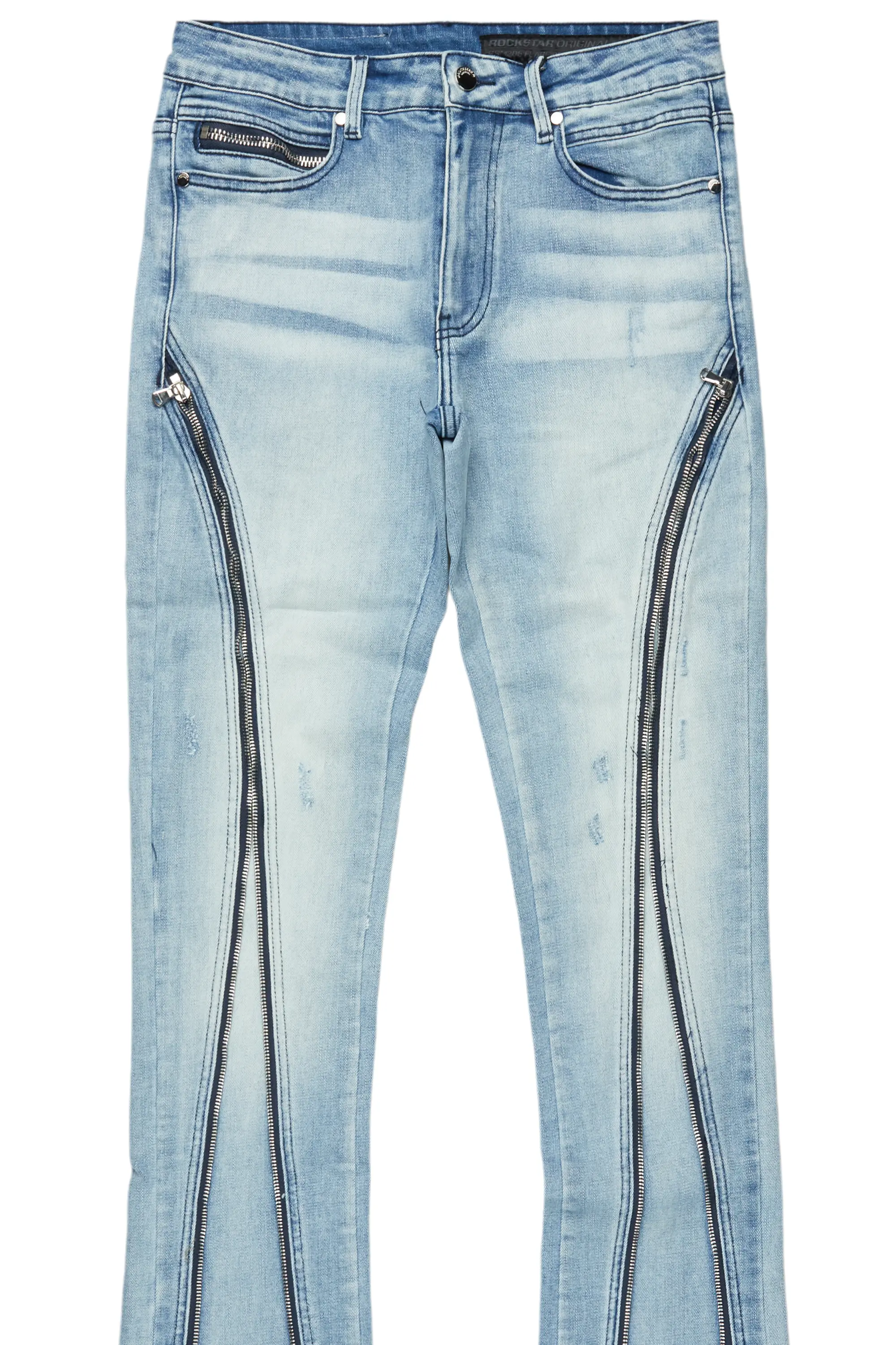 Rani Blue Stacked Flare Jean - Image 8