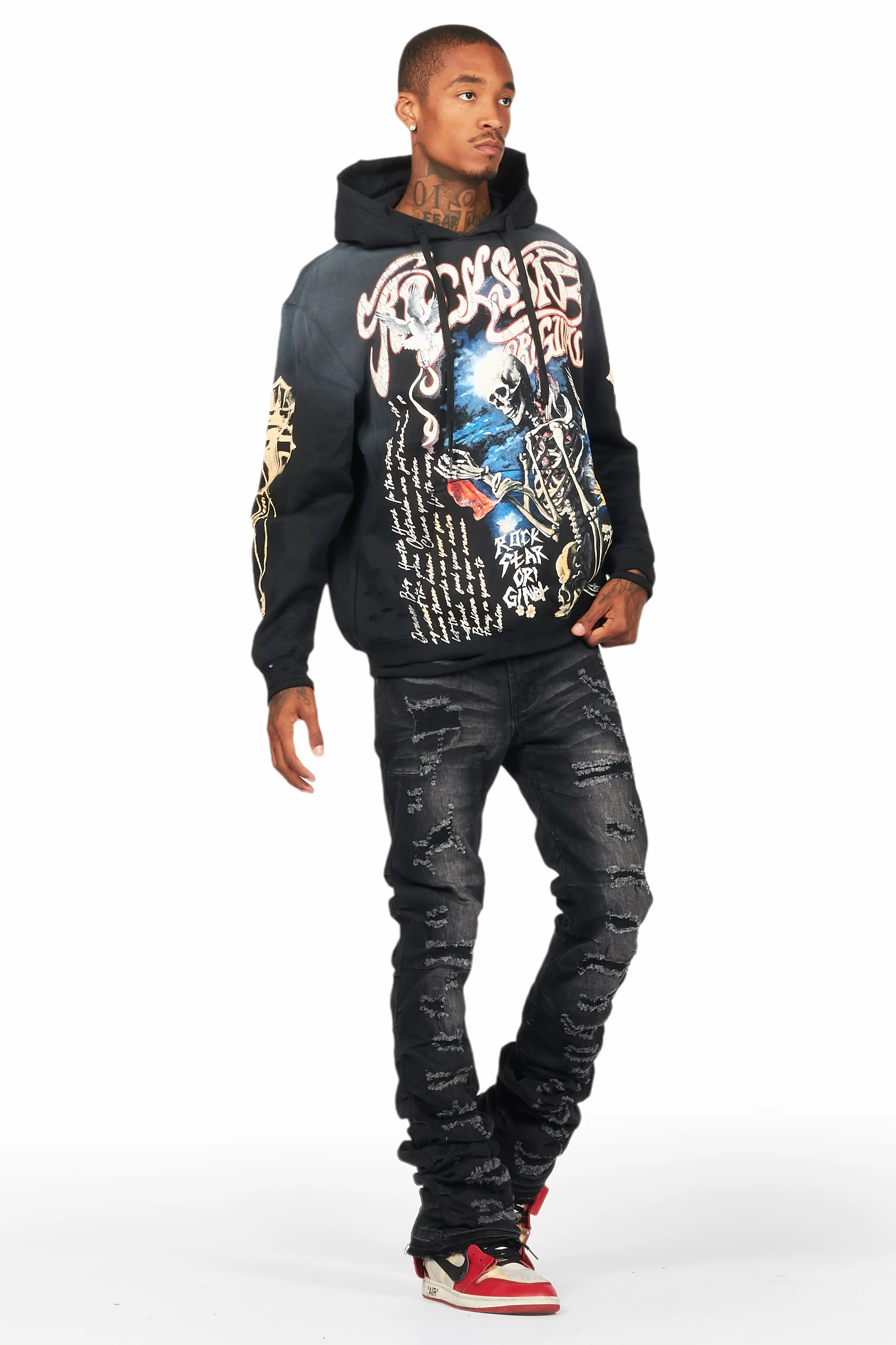 Mercol Black Stacked Flare Jean - Image 7