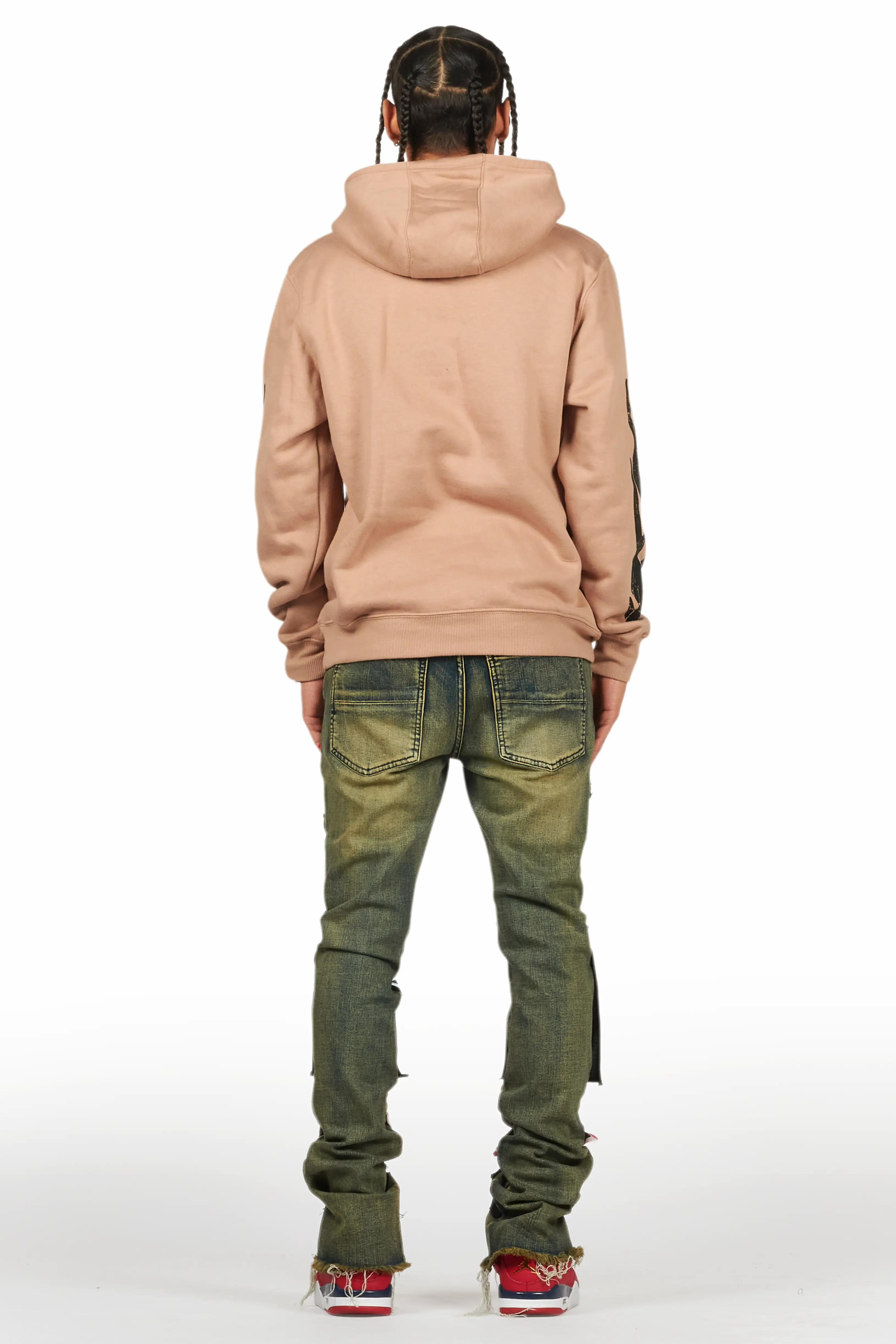 Vadim Blue Patchwork Stacked Flare Jean - Image 5