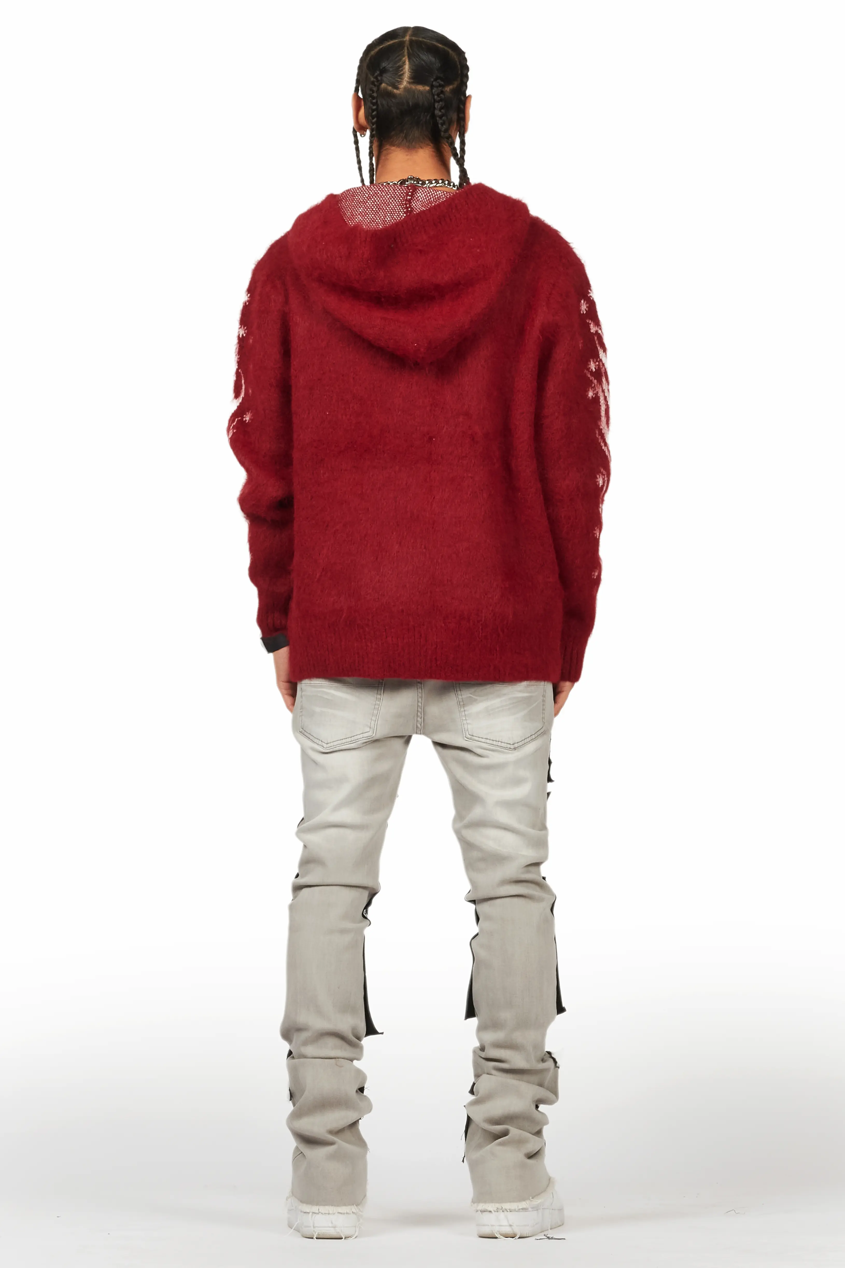 Vadim Grey Patchwork Stacked Flare Jean - Image 5