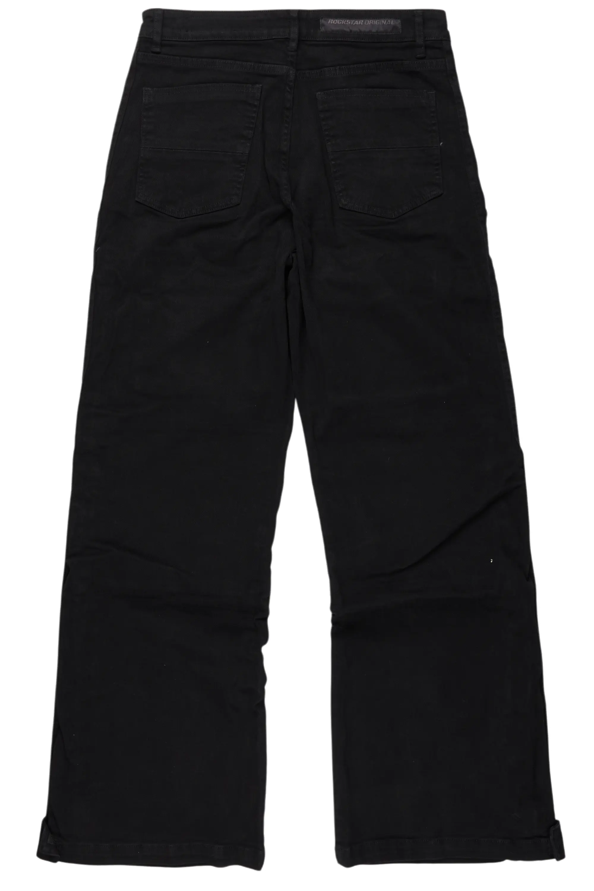 Yuri Black Stacked Cargo Flare Jean - Image 9