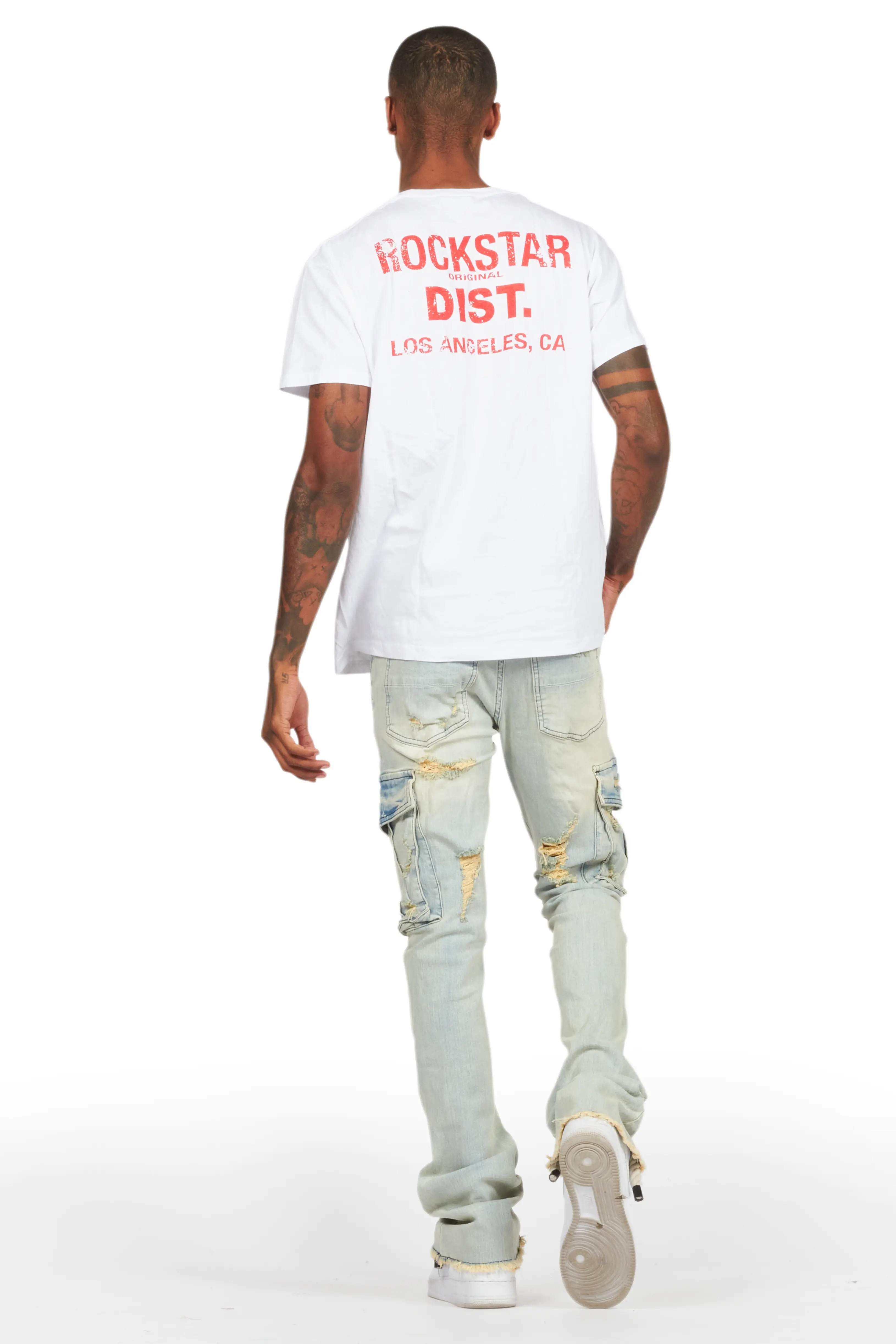 Adalee Blue Cargo Stacked Flare Jean - Image 5