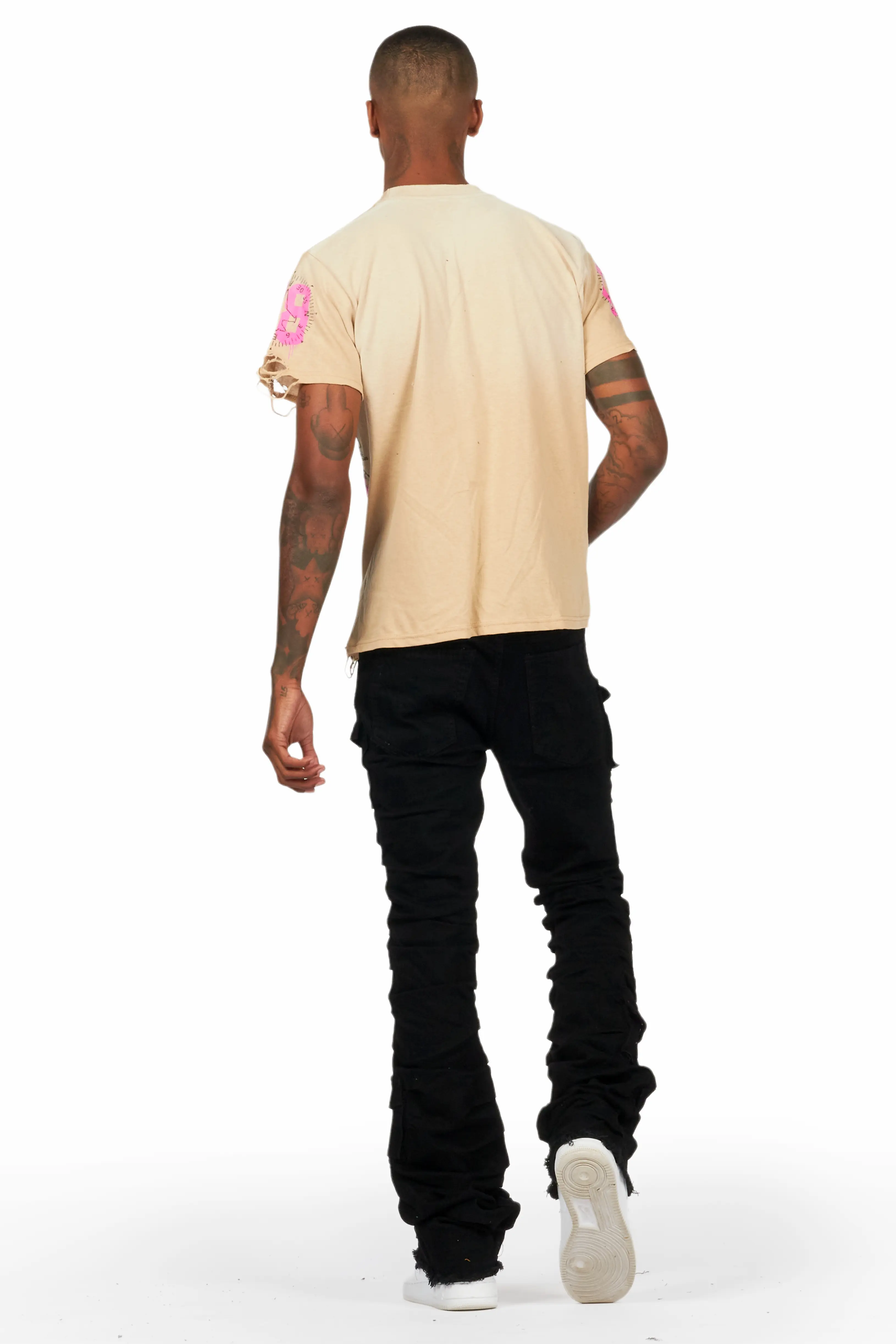 Edel Black Stacked Flare Jean - Image 4