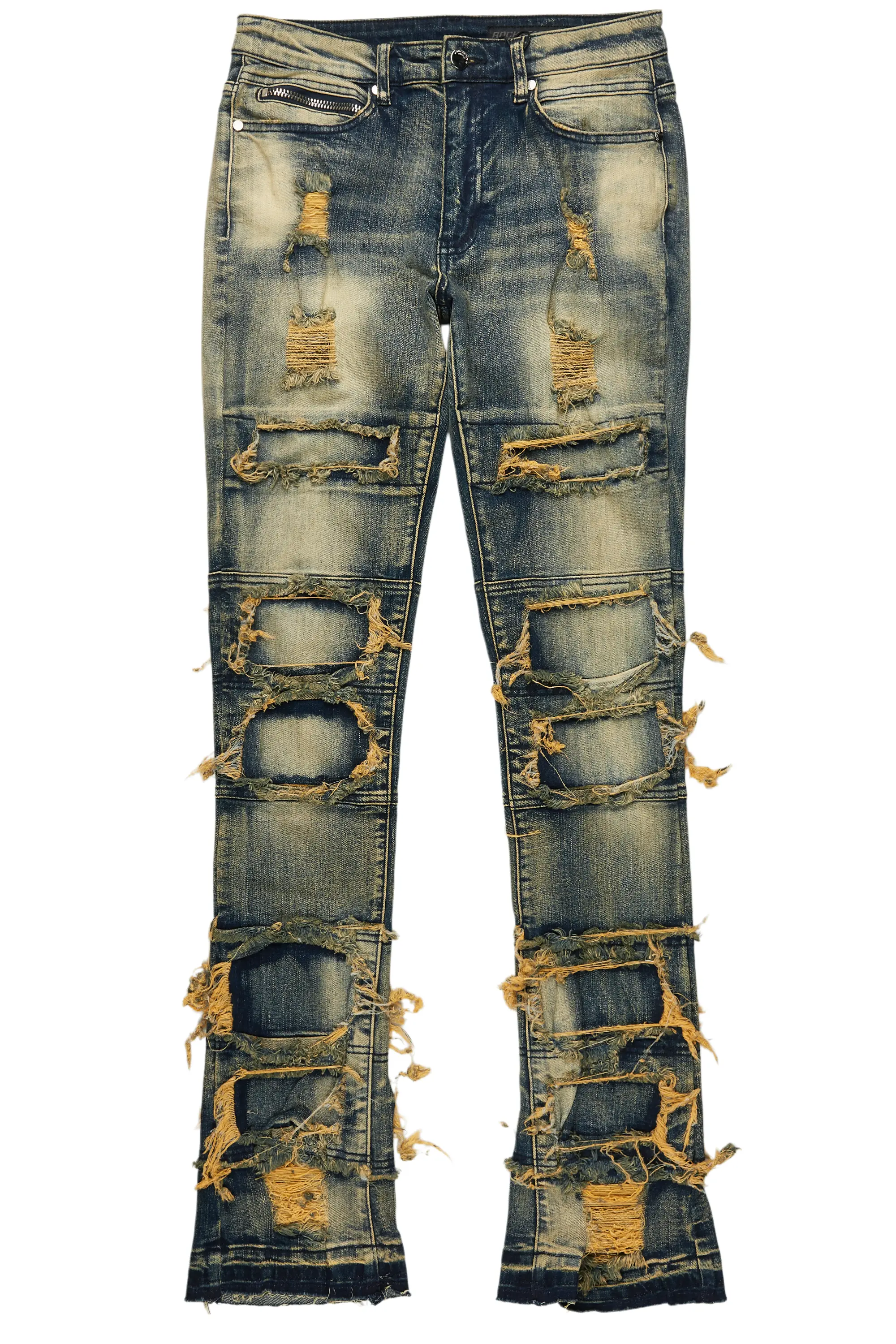 Vasco Blue Wash Stacked Flare Jean - Image 2
