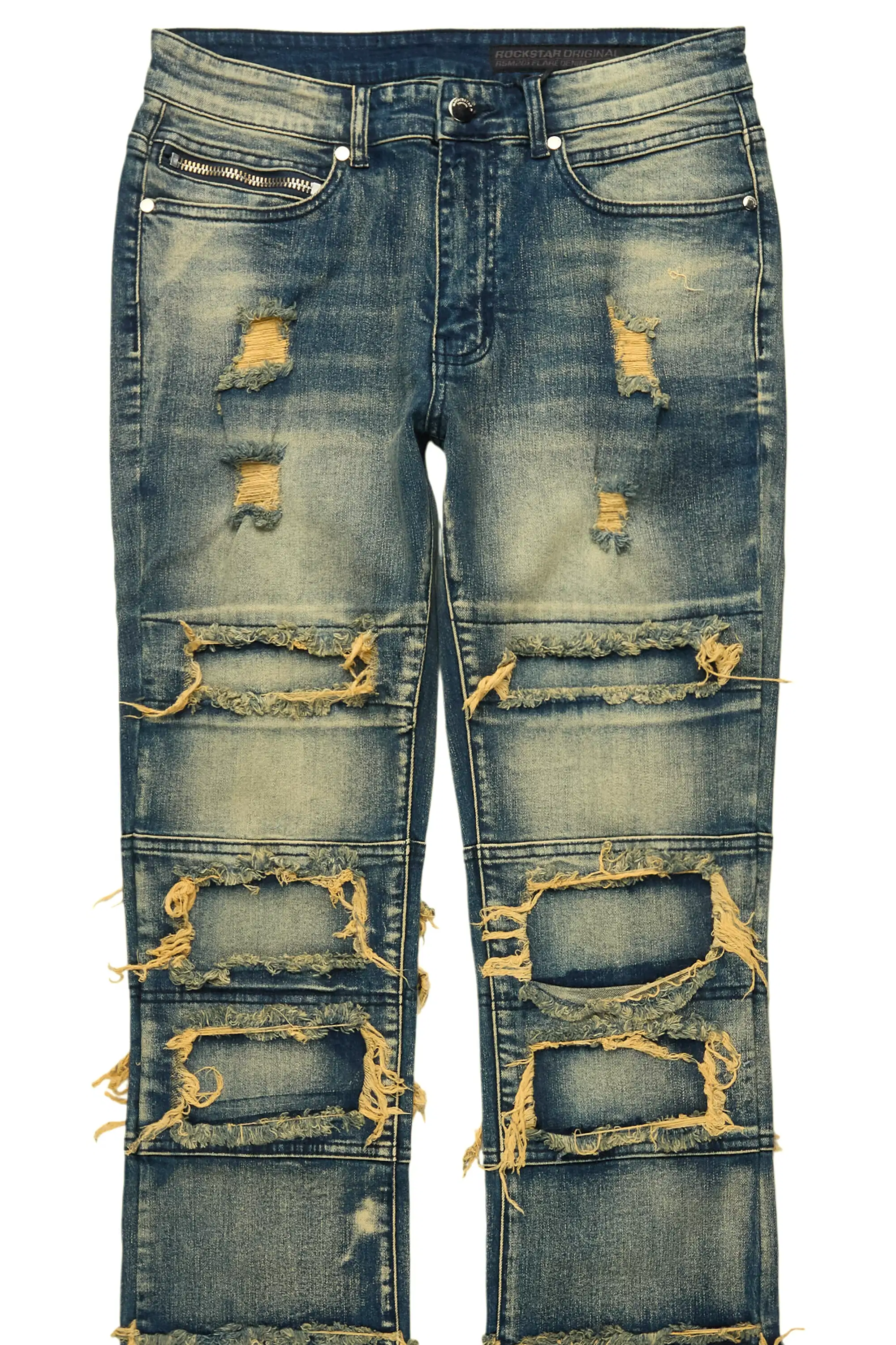 Vasco Tint Blue Stacked Flare Jean - Image 7