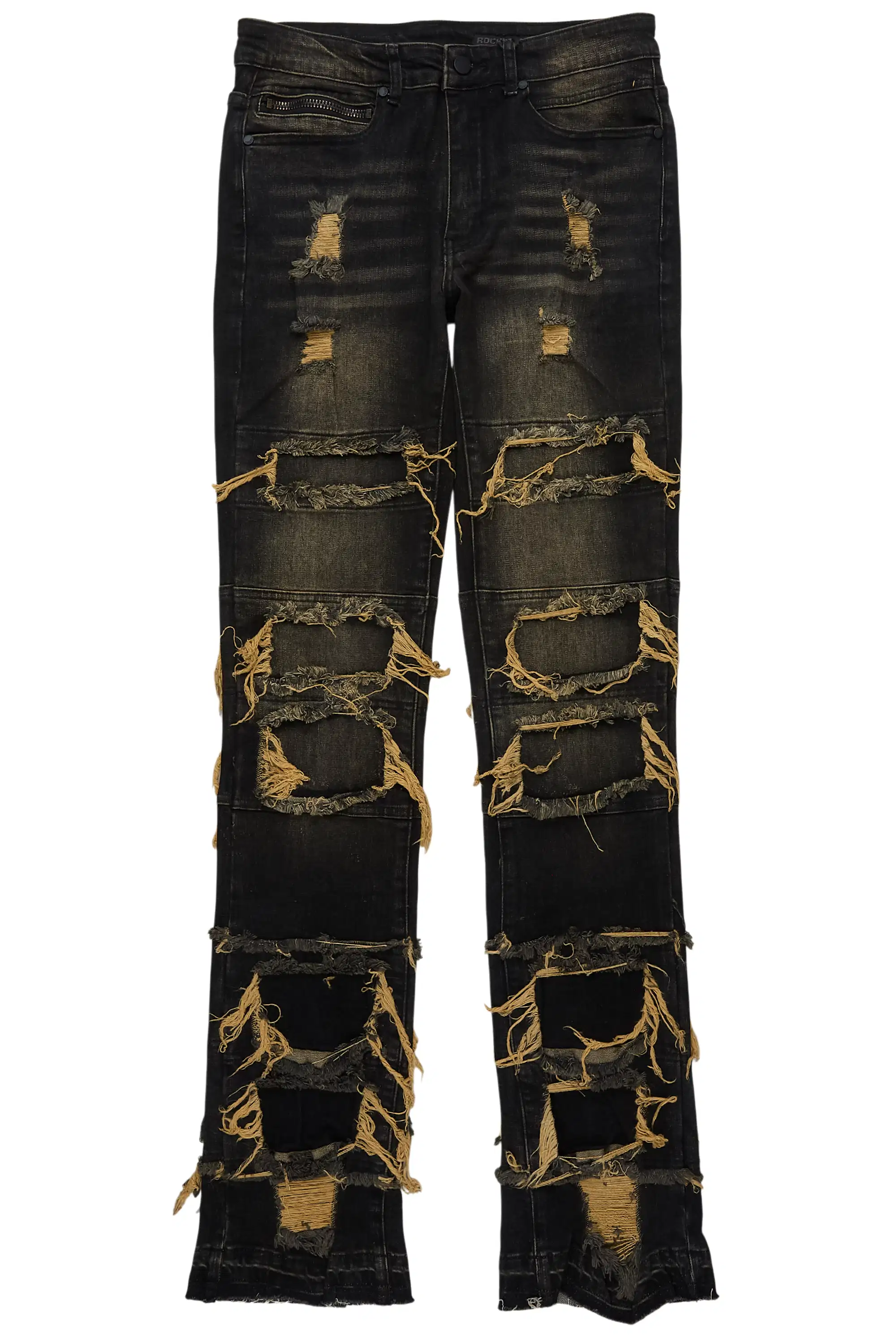 Vasco Tint Grey Stacked Flare Jean - Image 2