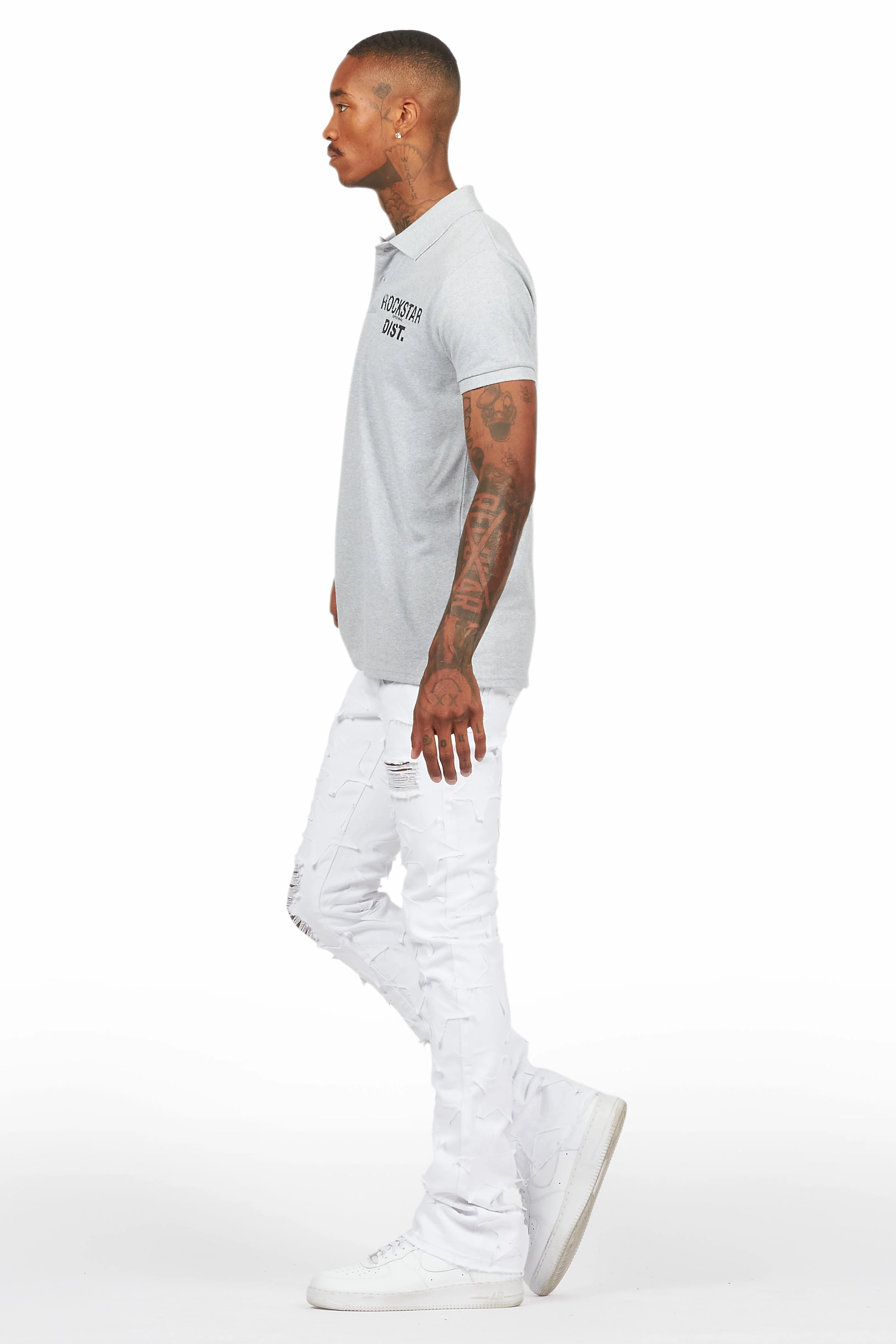 StarLane White Stacked Flare Jean - Image 6